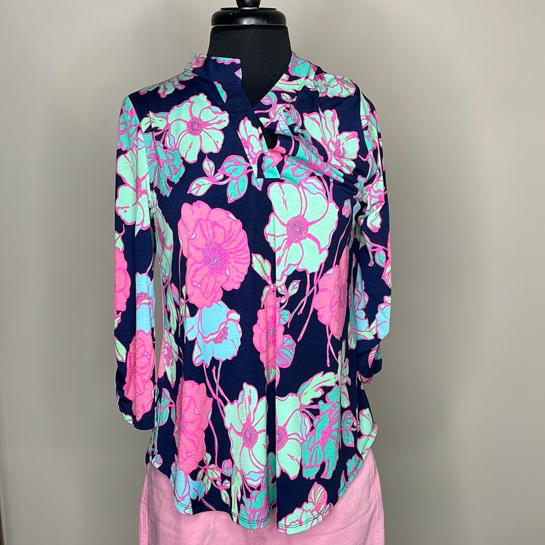 Navy w/Bright Floral Lizzy Top