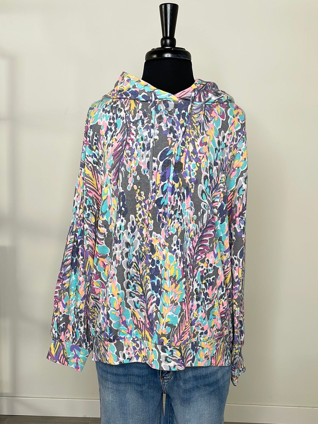 Charcoal Fields of Flowers Hoodie