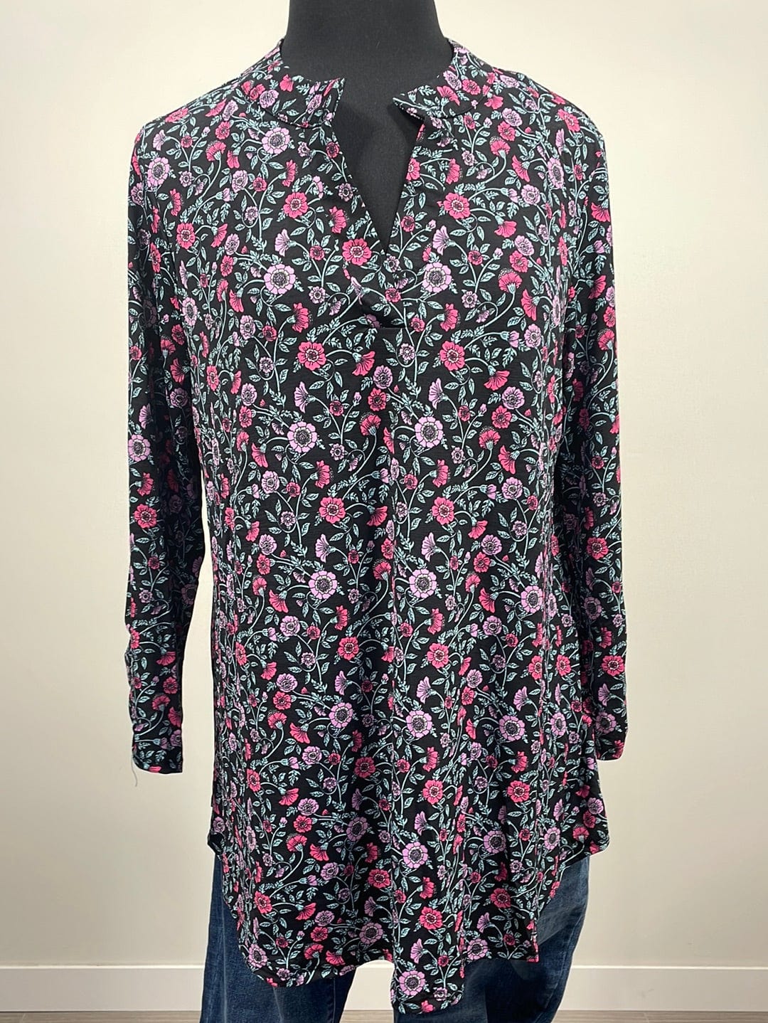 Pink & Lavender Anemone Print Lizzy Top