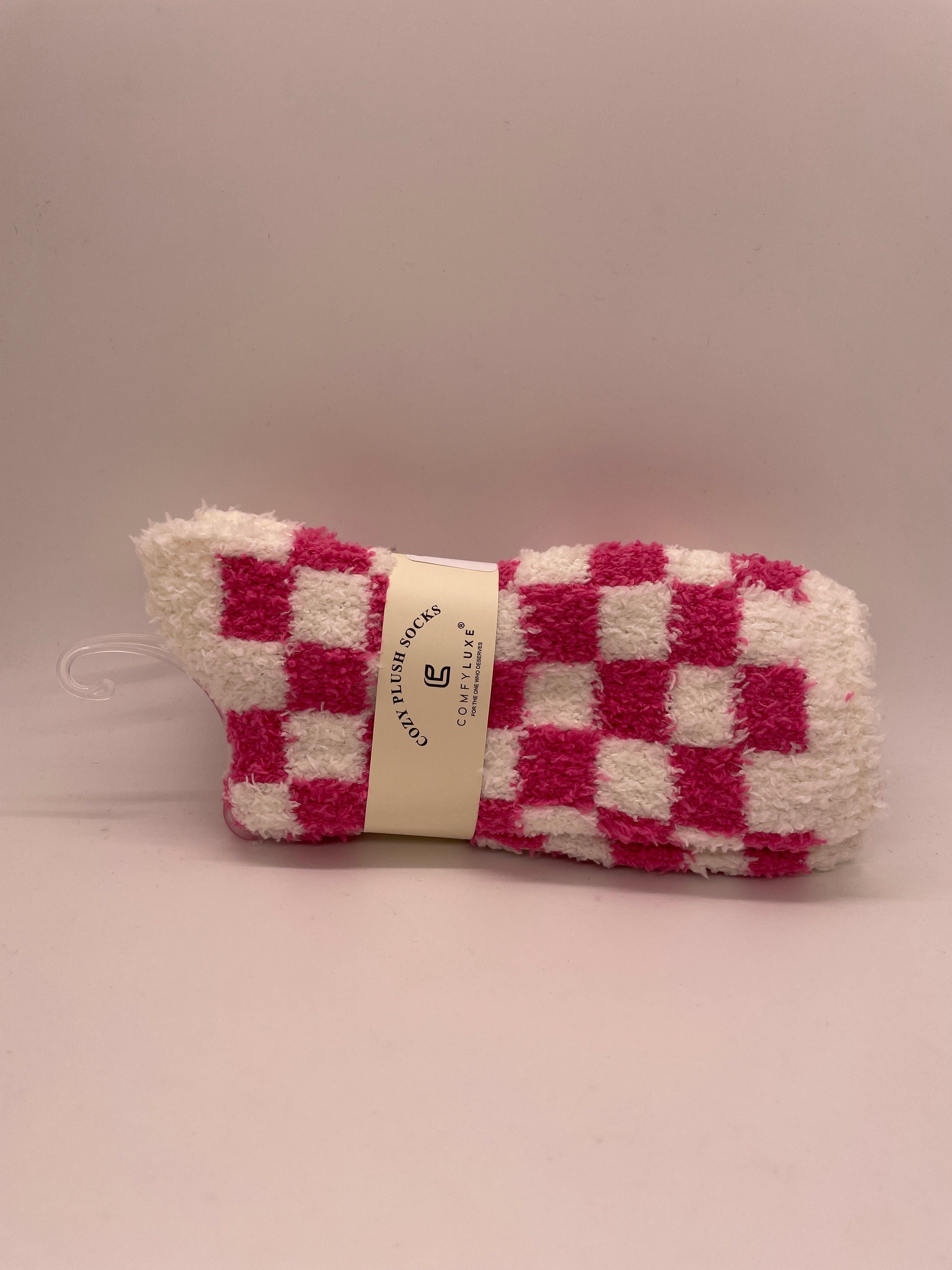 Fuchsia Checkered Comfy Luxe Sock