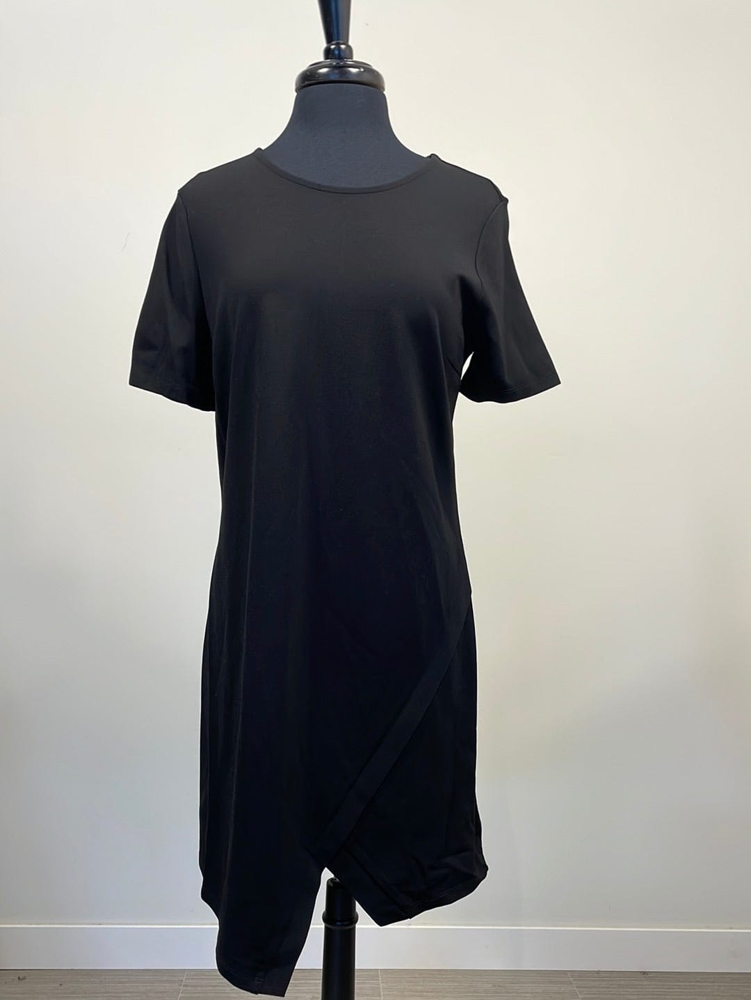 Black Asymmetrical Hem Slit Dress