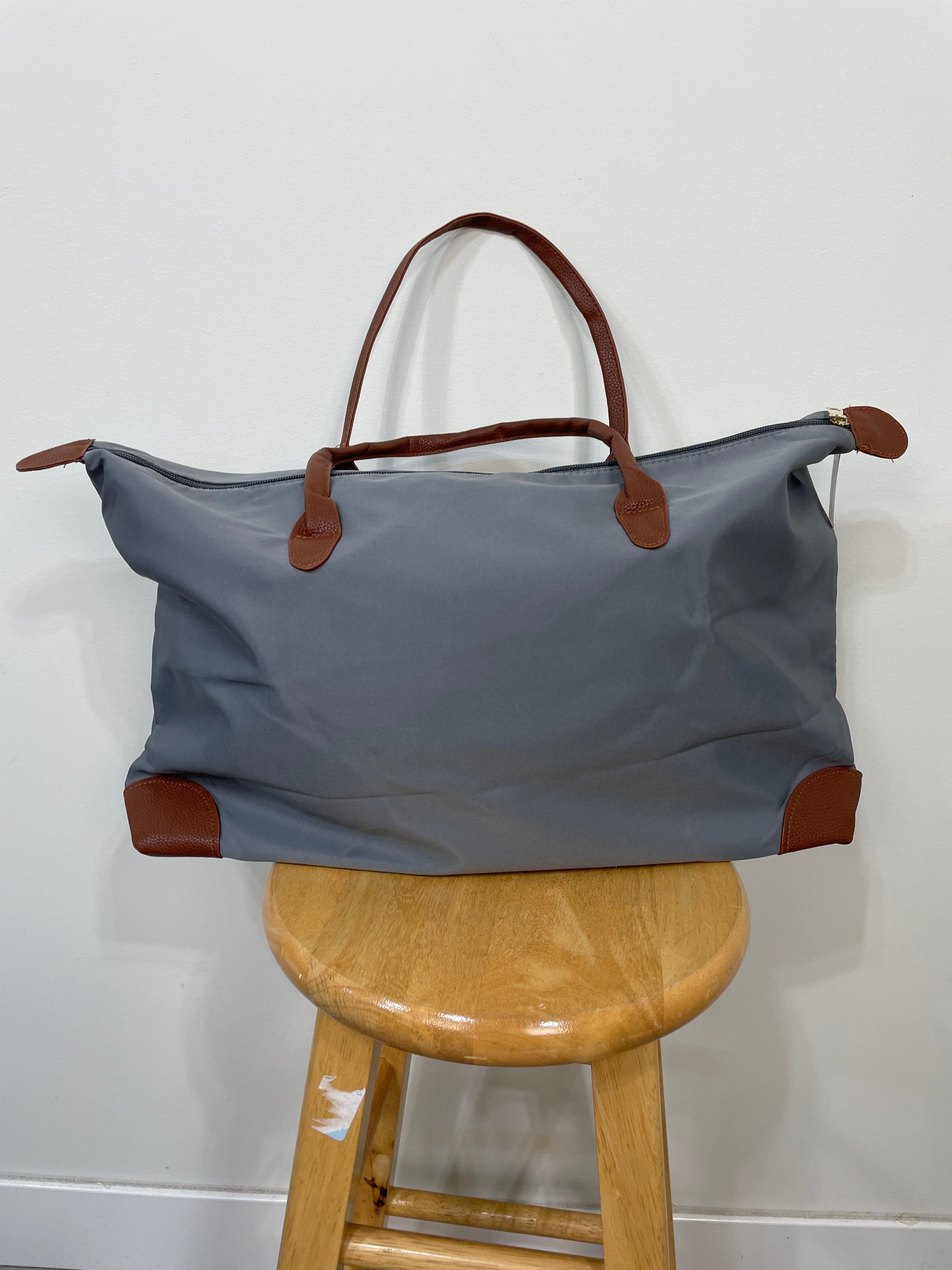 Grey Weekender Travel Bag