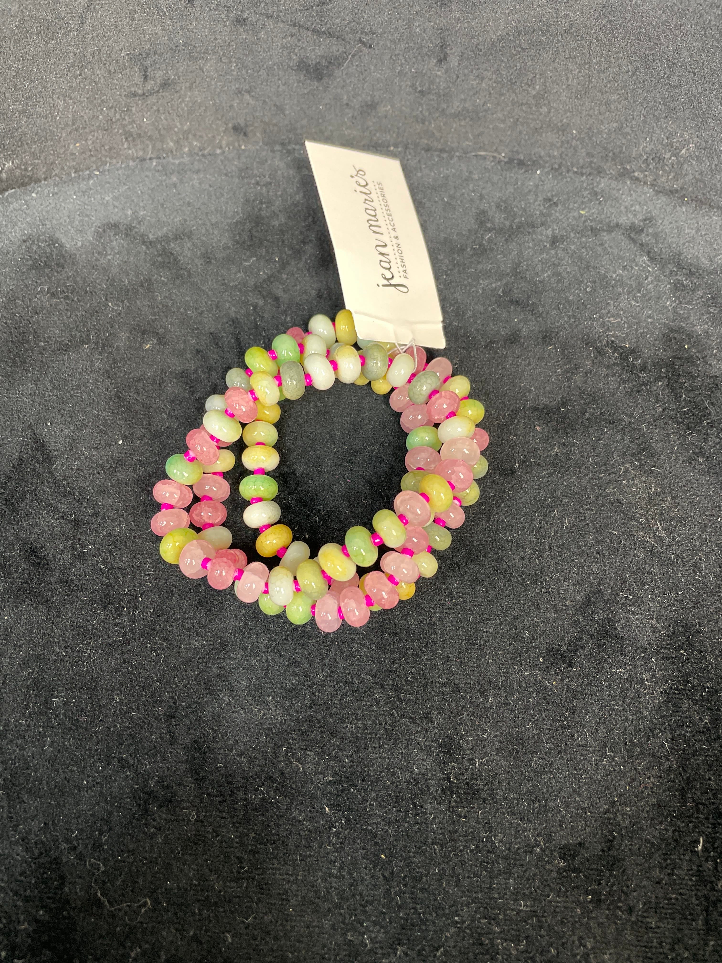 Pink Multi Beaded Bracelet S/3