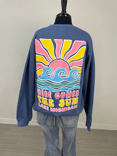 Denim Here Comes The Sun Crew Sweatshirt