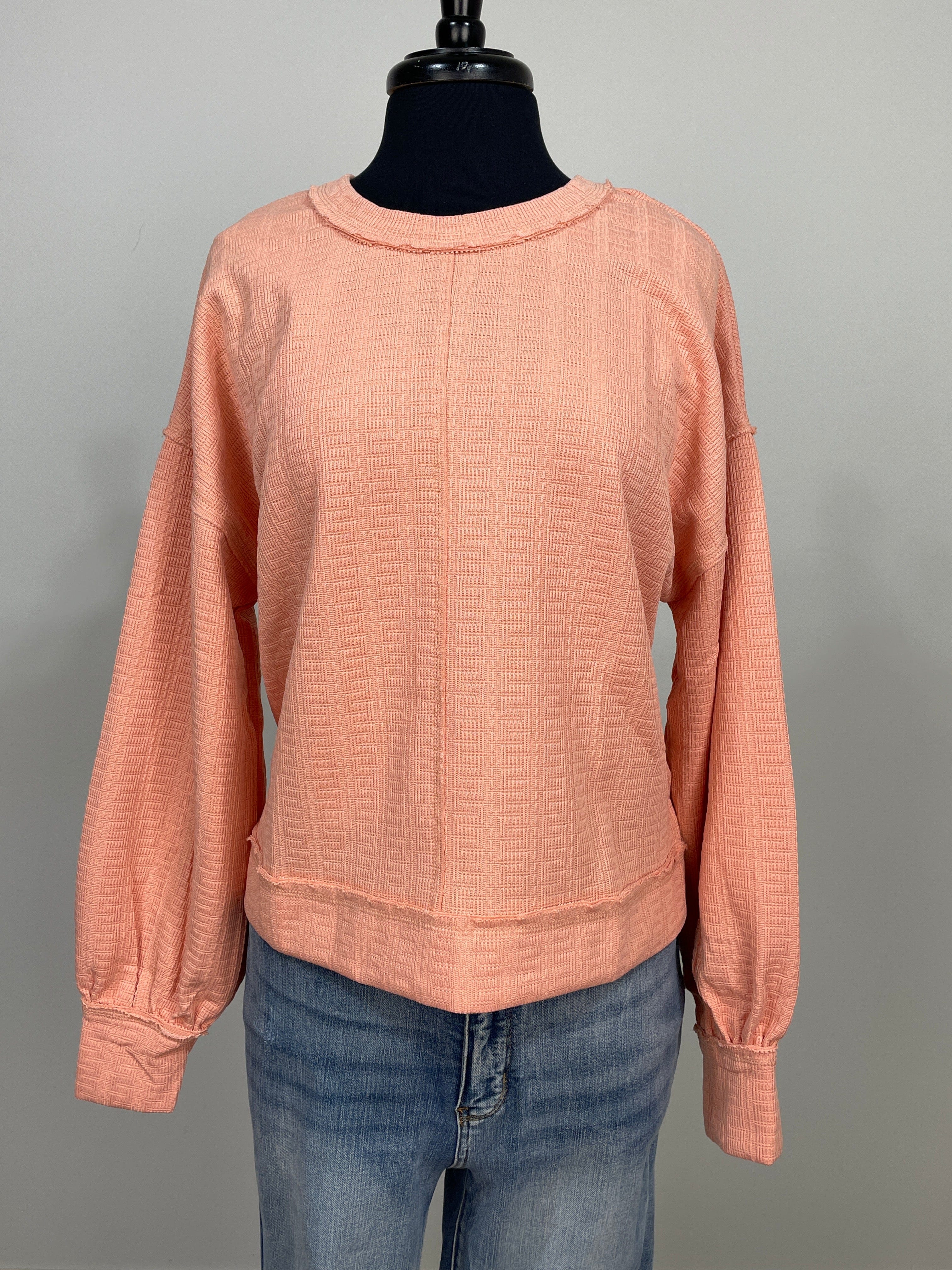 Peach Textured Top