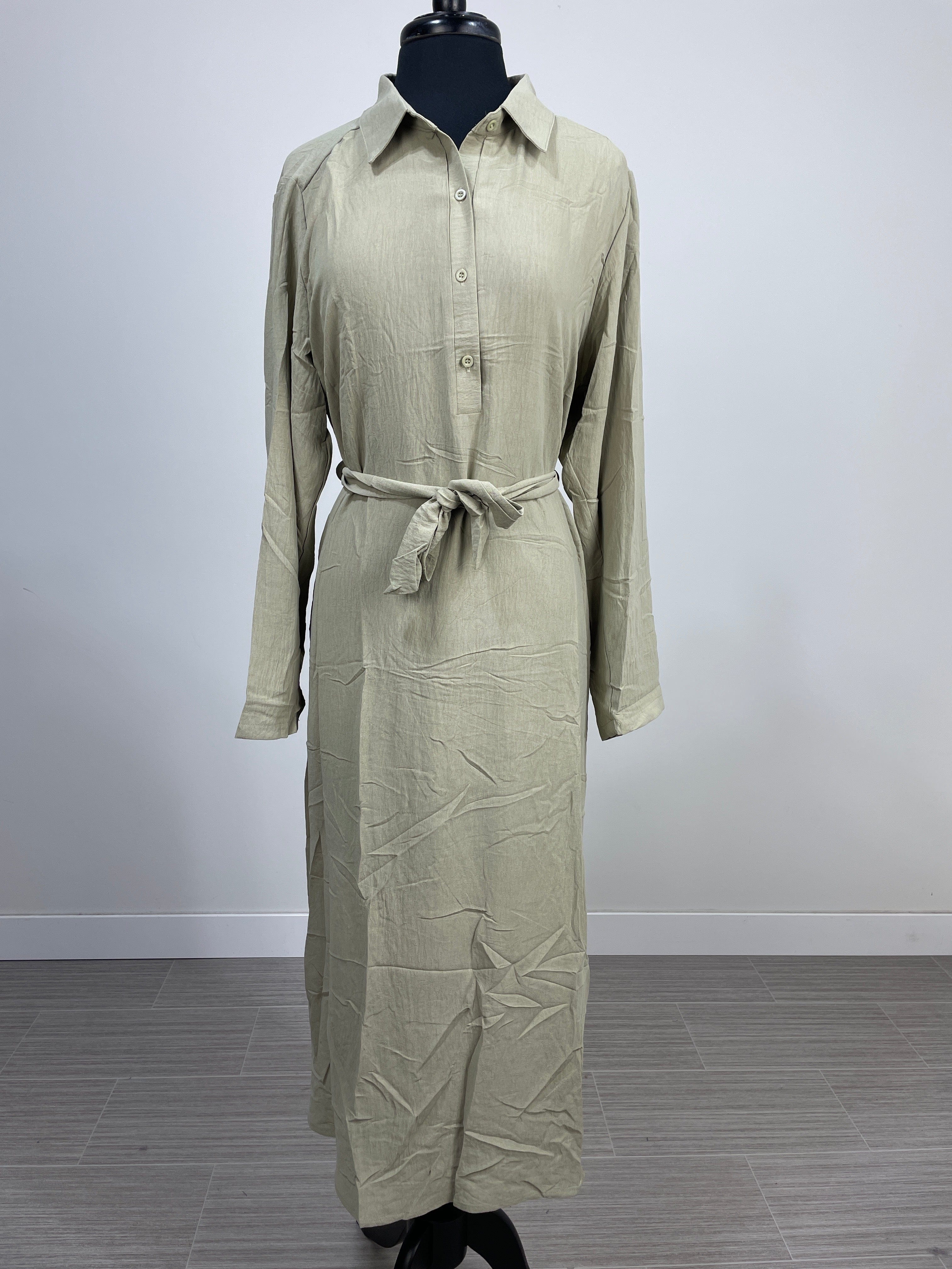 Sage Belted Maxi Dress