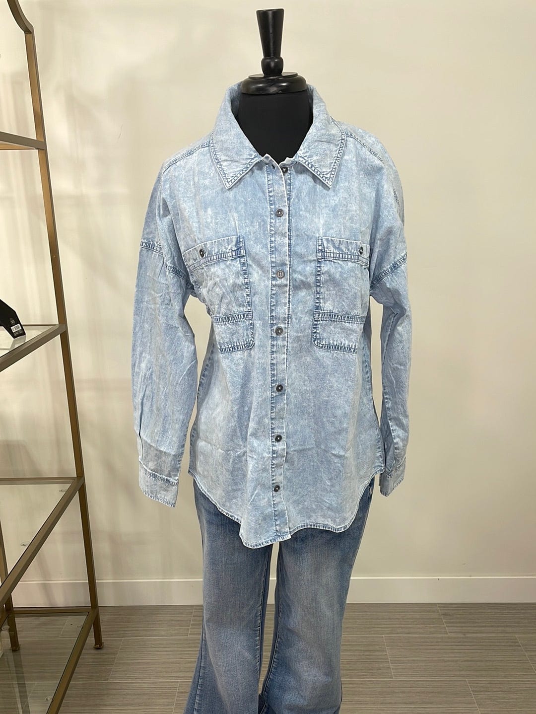 Light Indigo Chambray Button Up