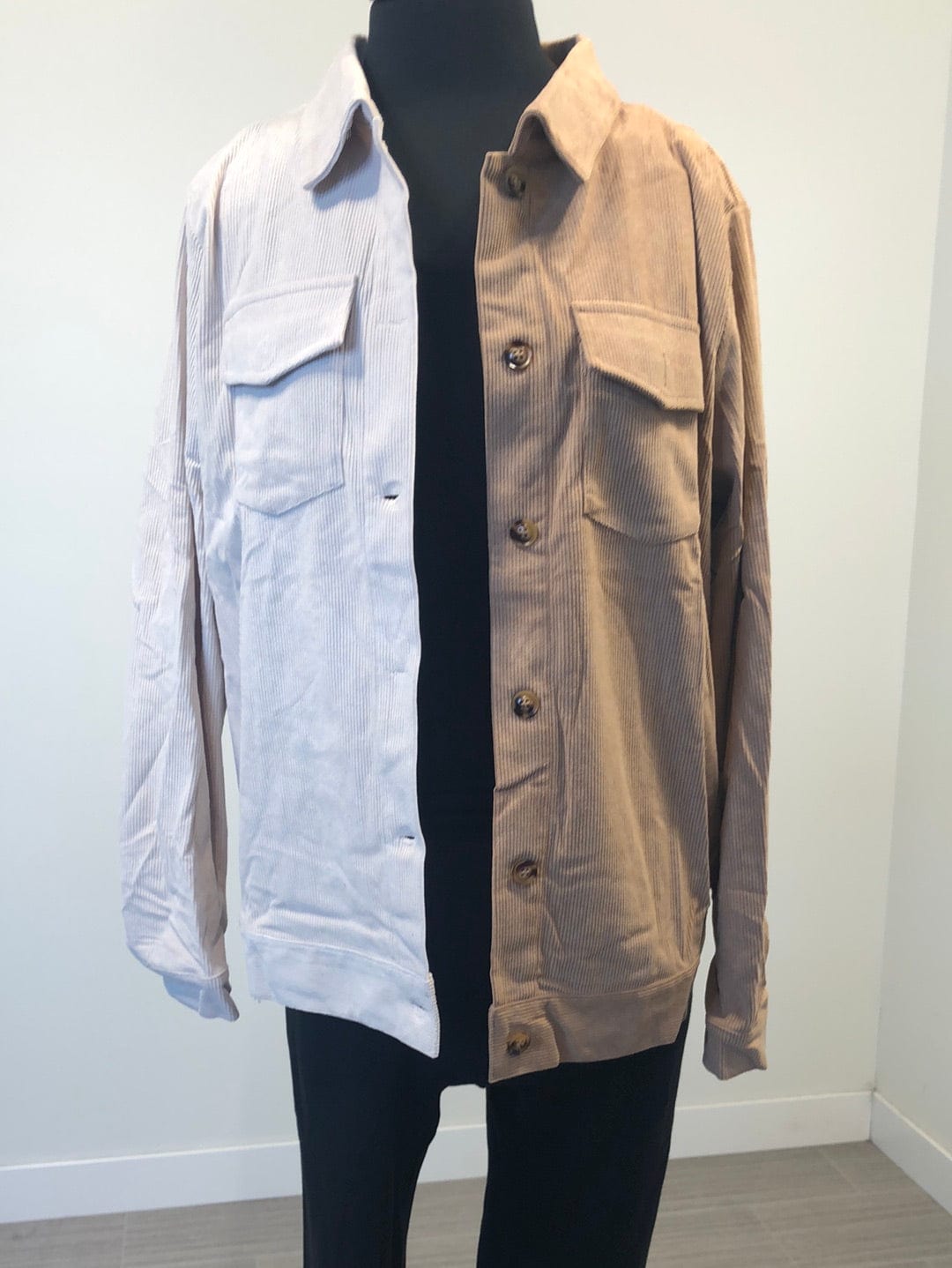Mocha & Tan Split Corduroy Longsleeve