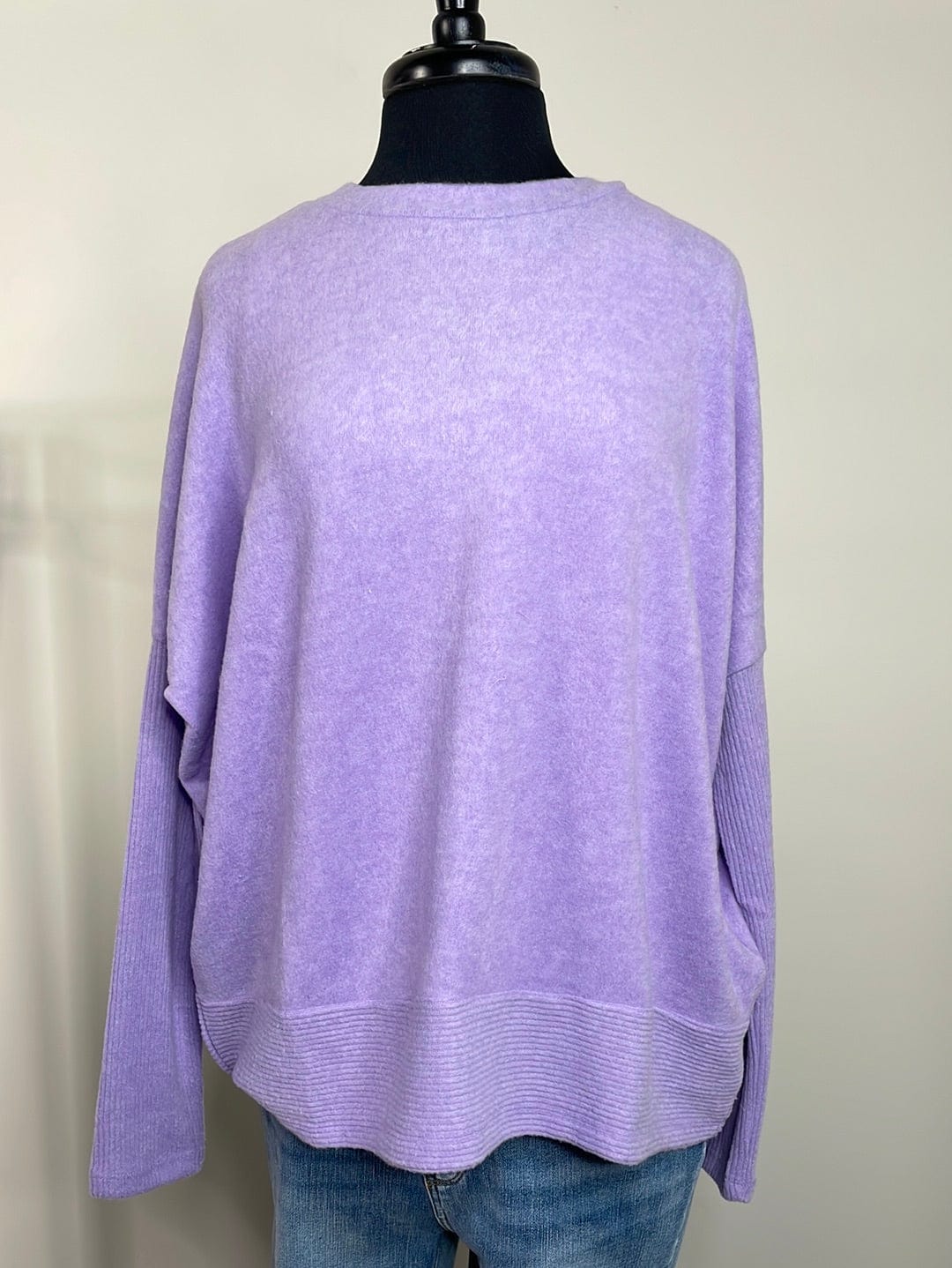 Lavender Melange Hacci Dolman Sweater