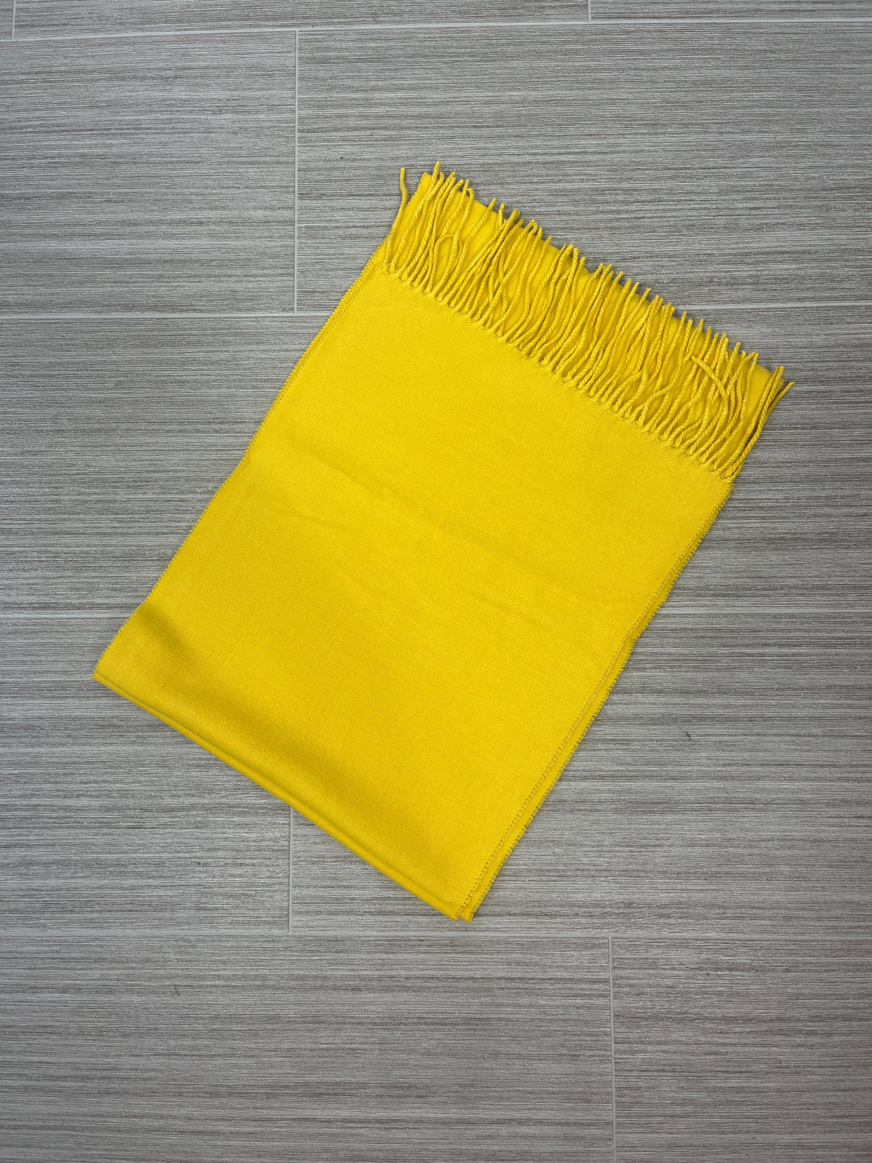 Solid Yellow Cashmere Feel Scarf