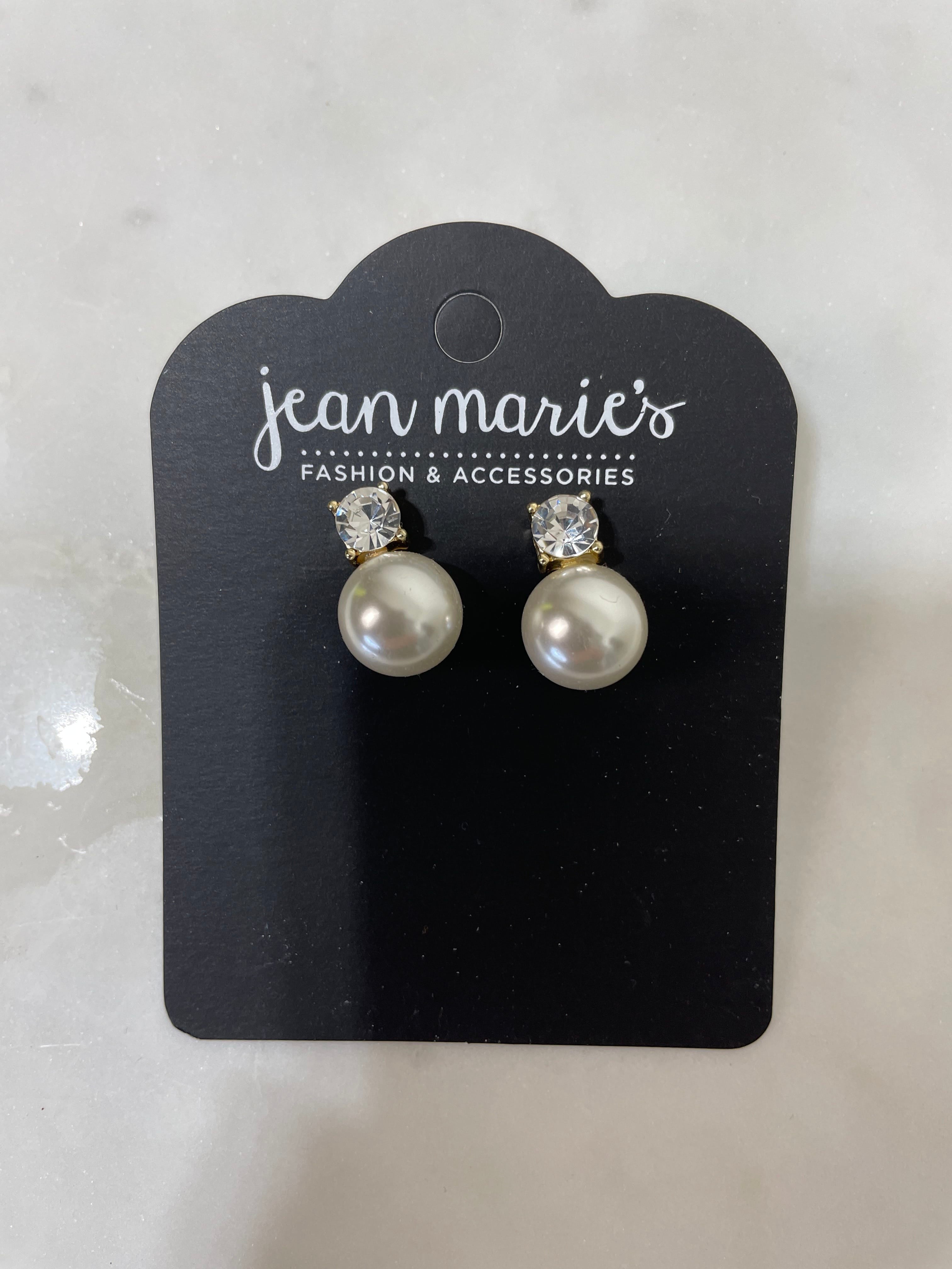 Gold Diamond Pearl Earring