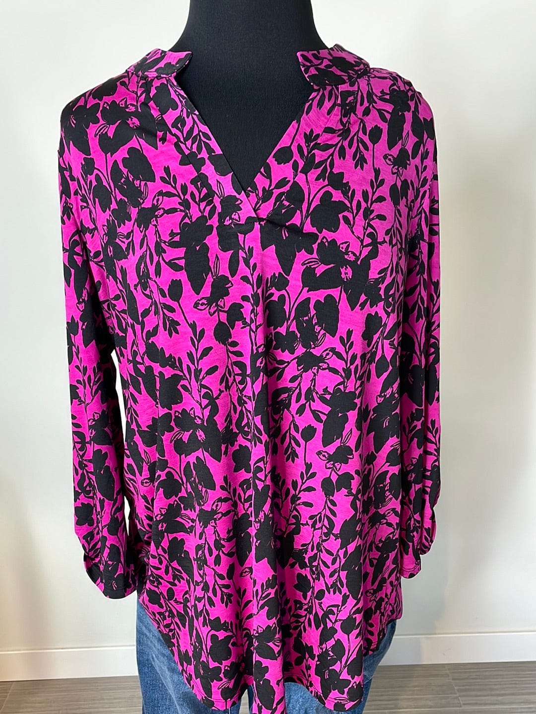 Magenta & Black Artsy Lizzy Top