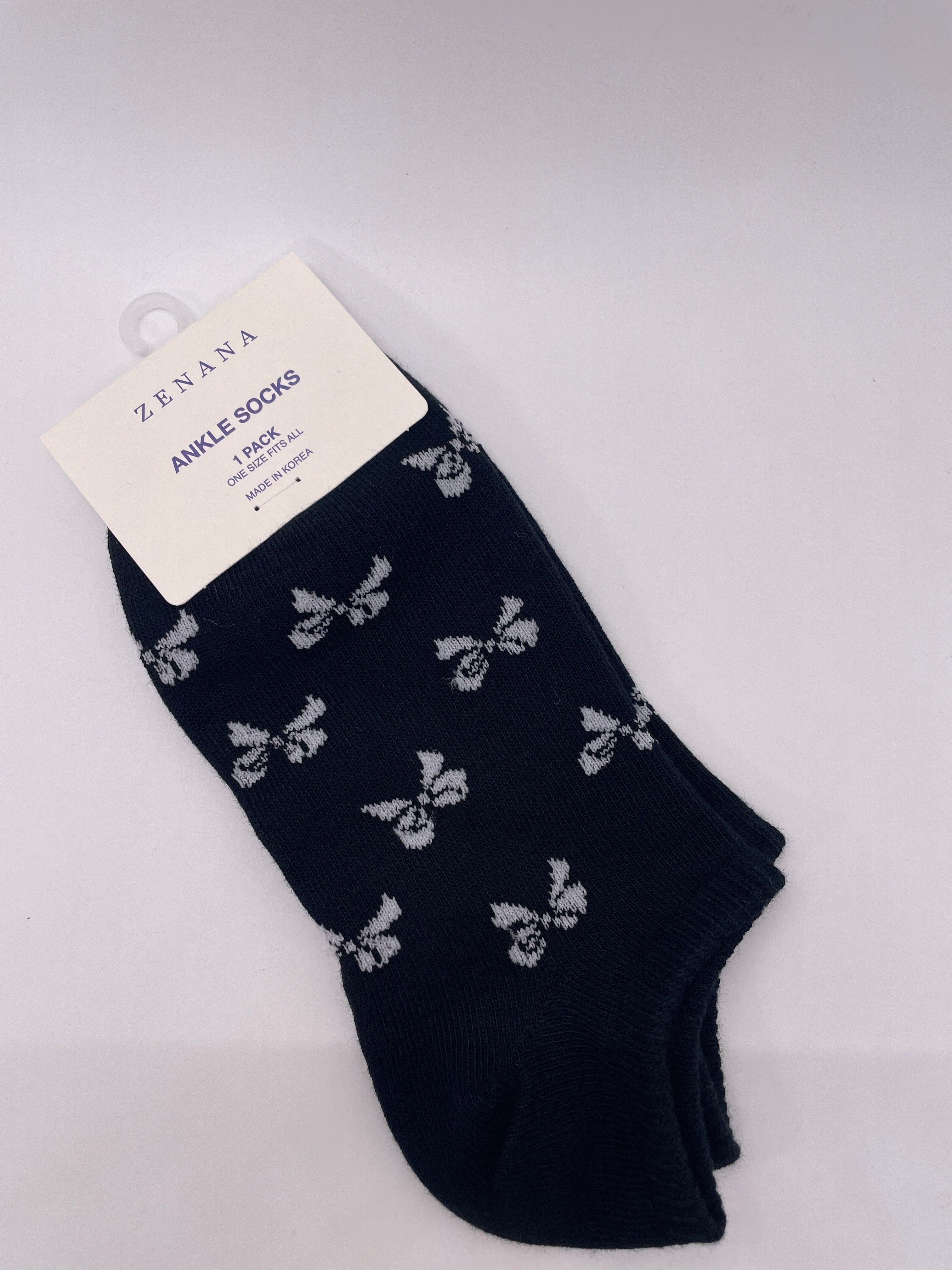 Black Bow Ankle Socks