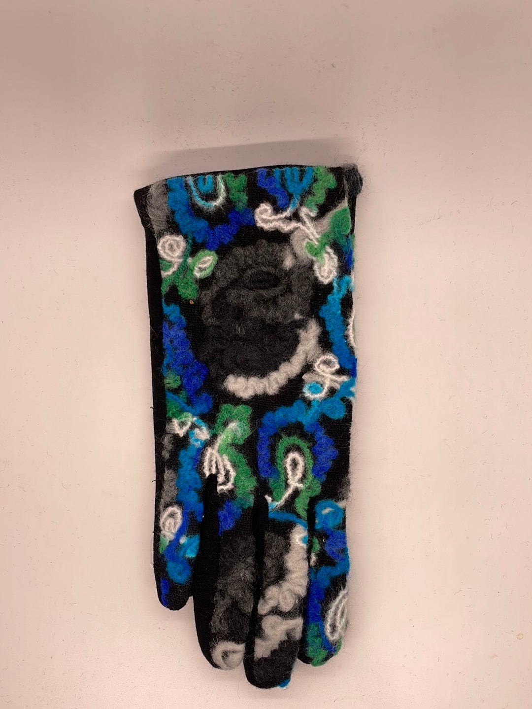Blue & Green Yarn Swirl Glove