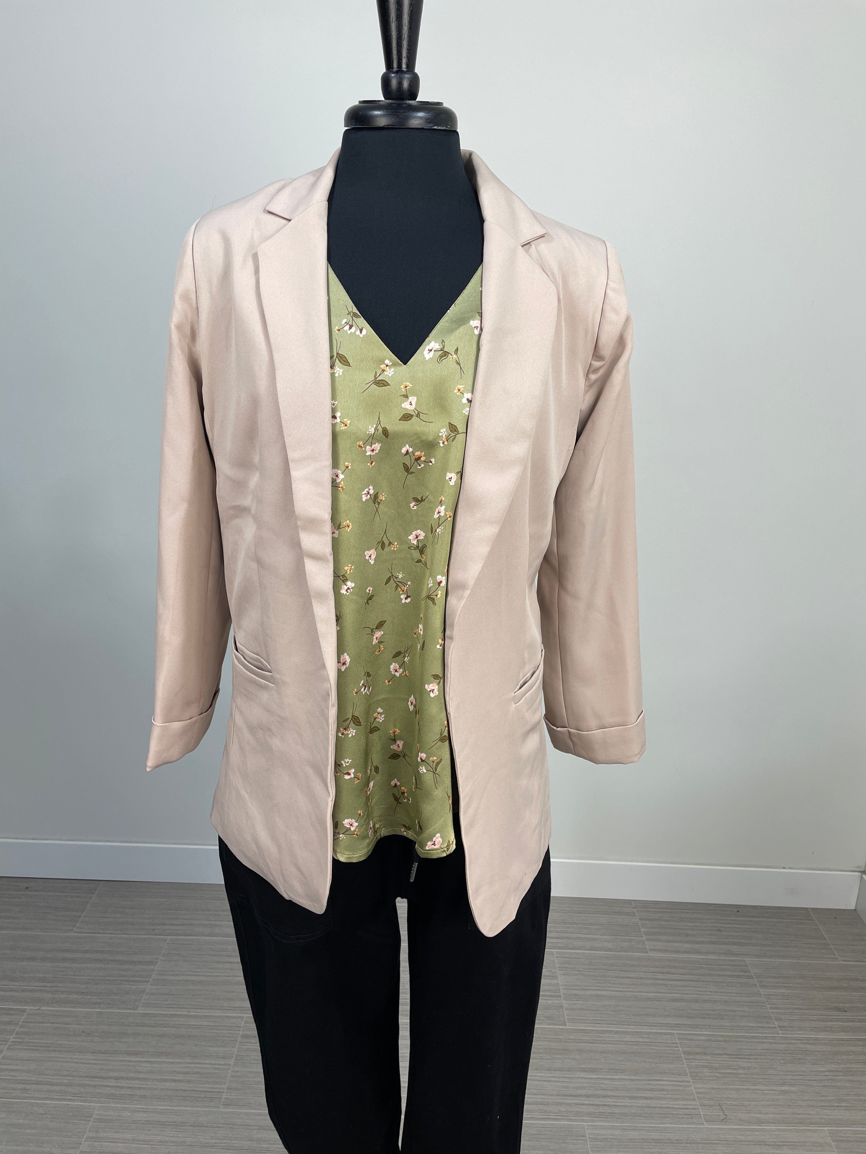 Light Mocha Woven Classic Blazer