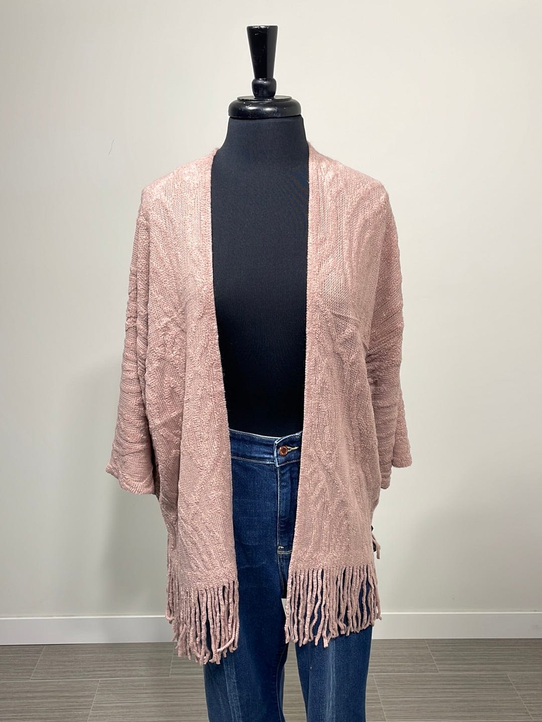 Dusty Pink Crochet Cardigan