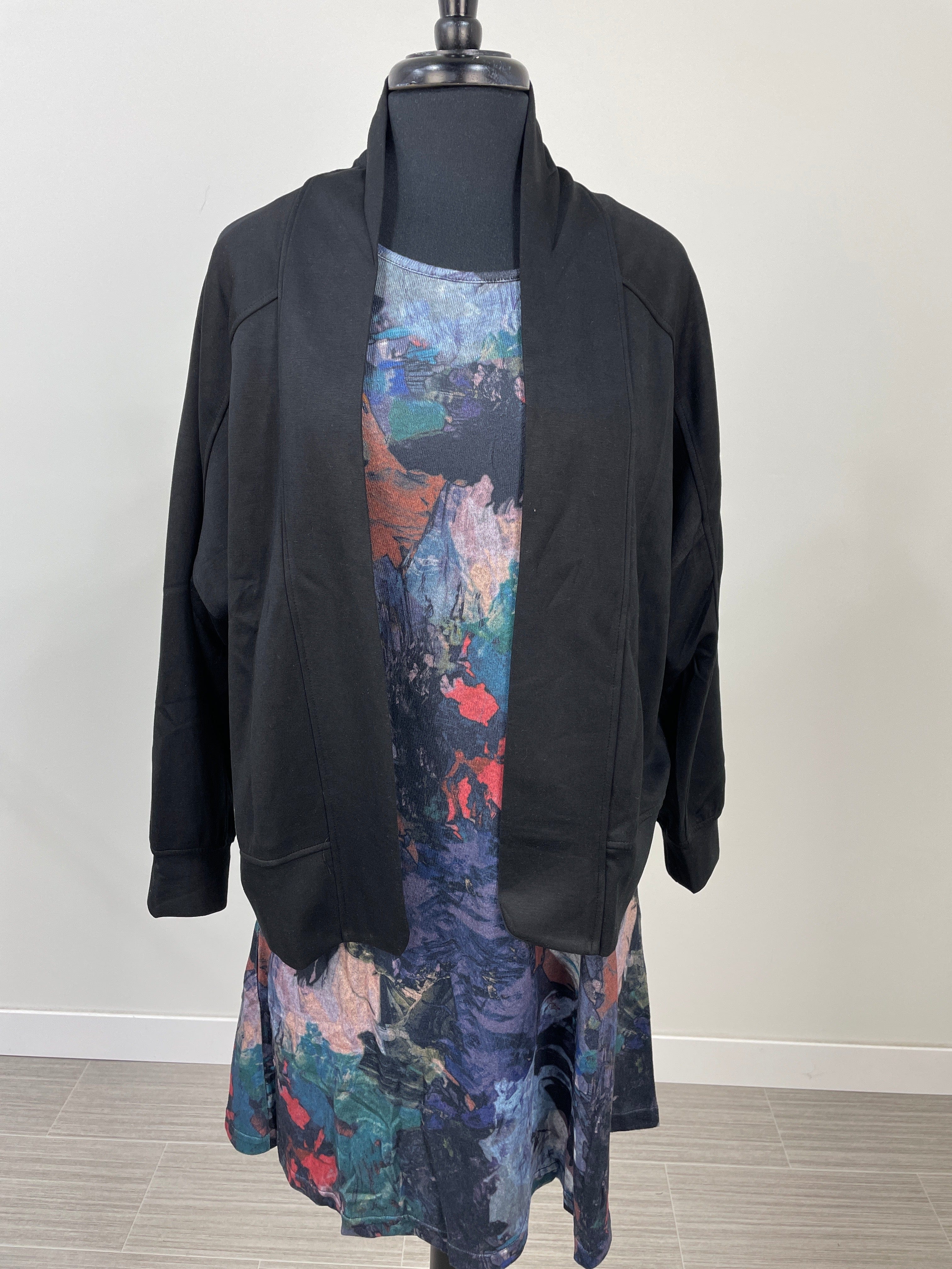 Black Dolman Cropped Cardigan