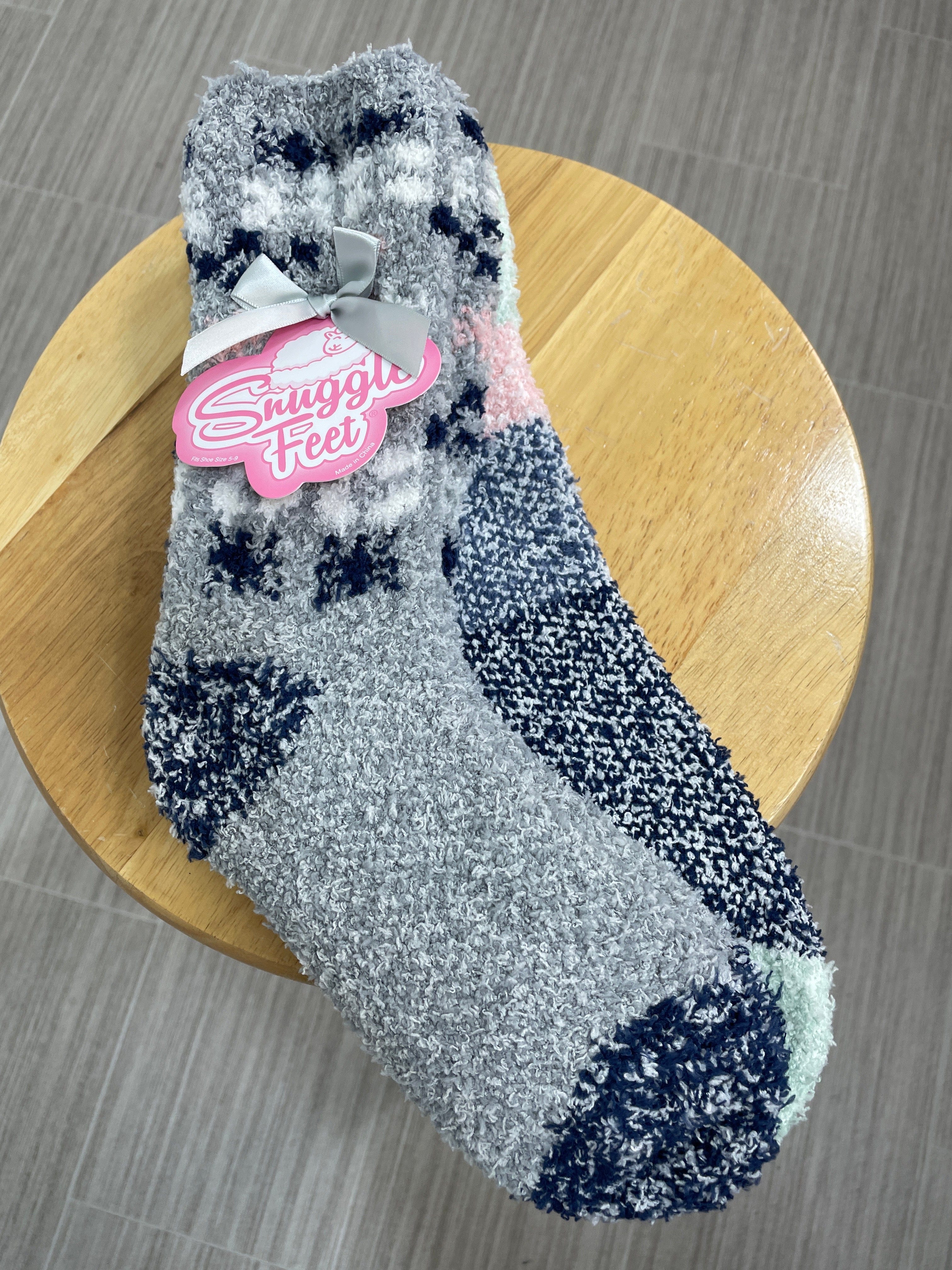 Grey & Navy Mix 2pk Snuggle Feet