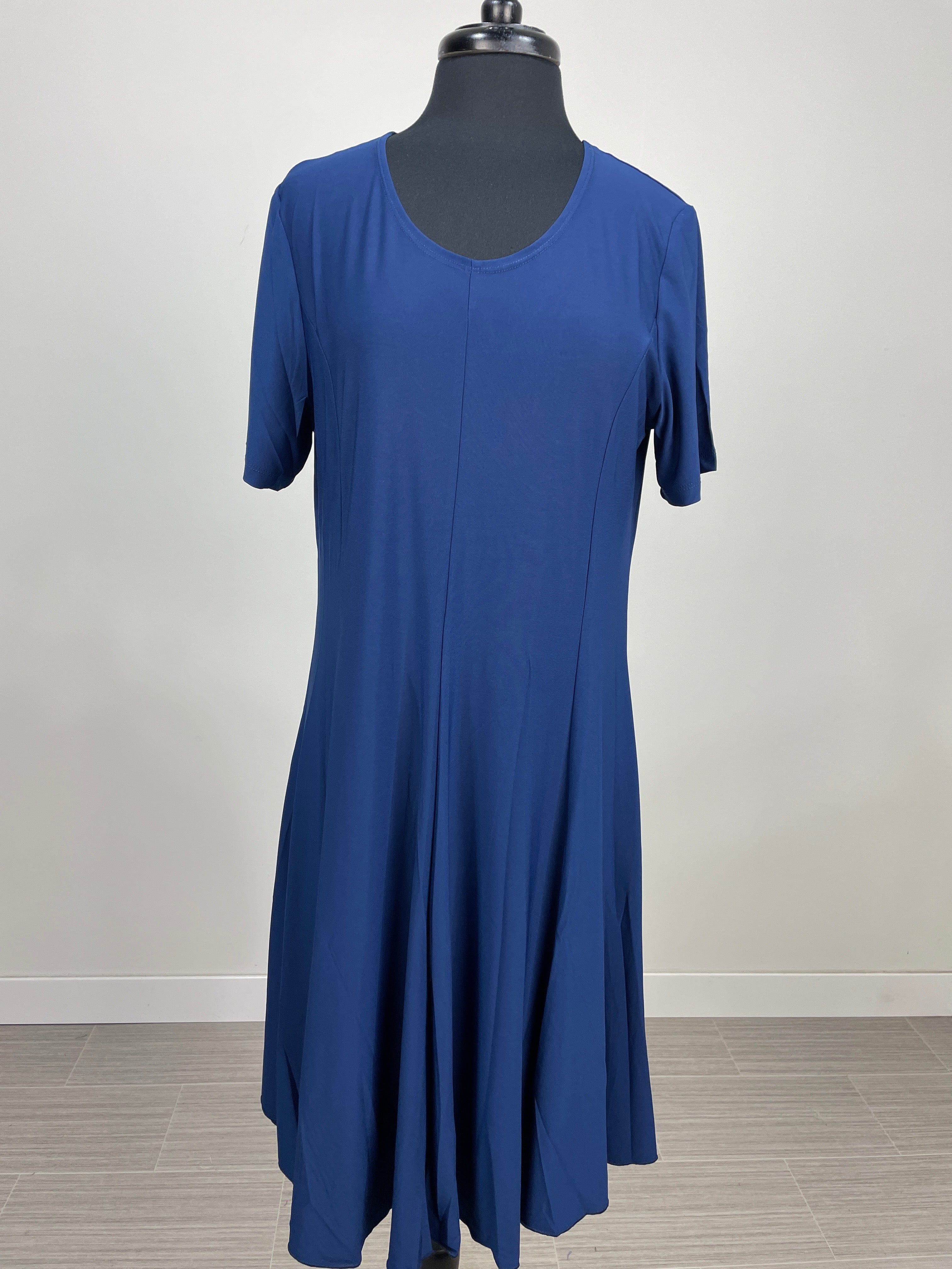 Navy Short Sleeve Swing Dress