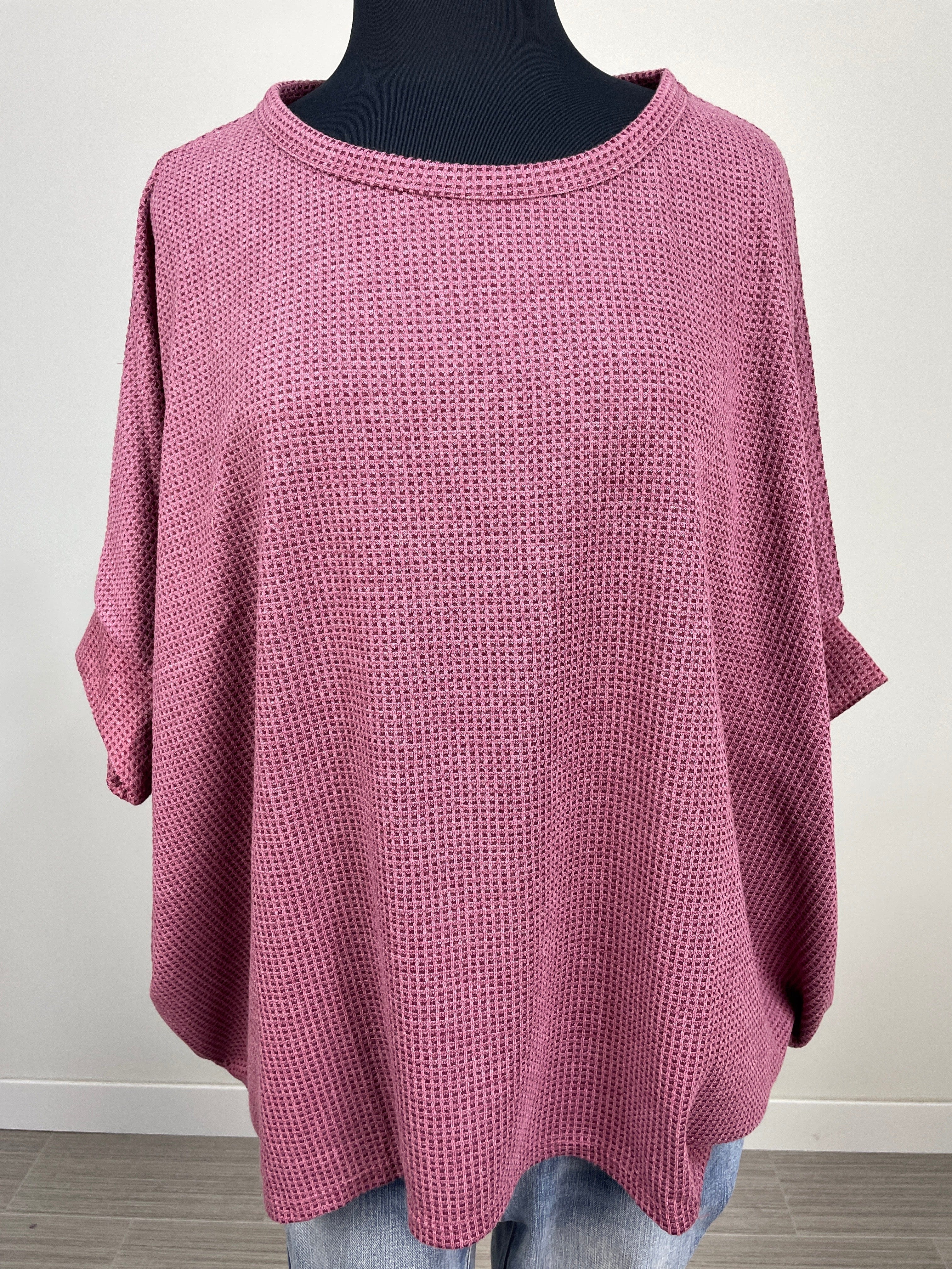 Wine Two Tone Thermal Dolman