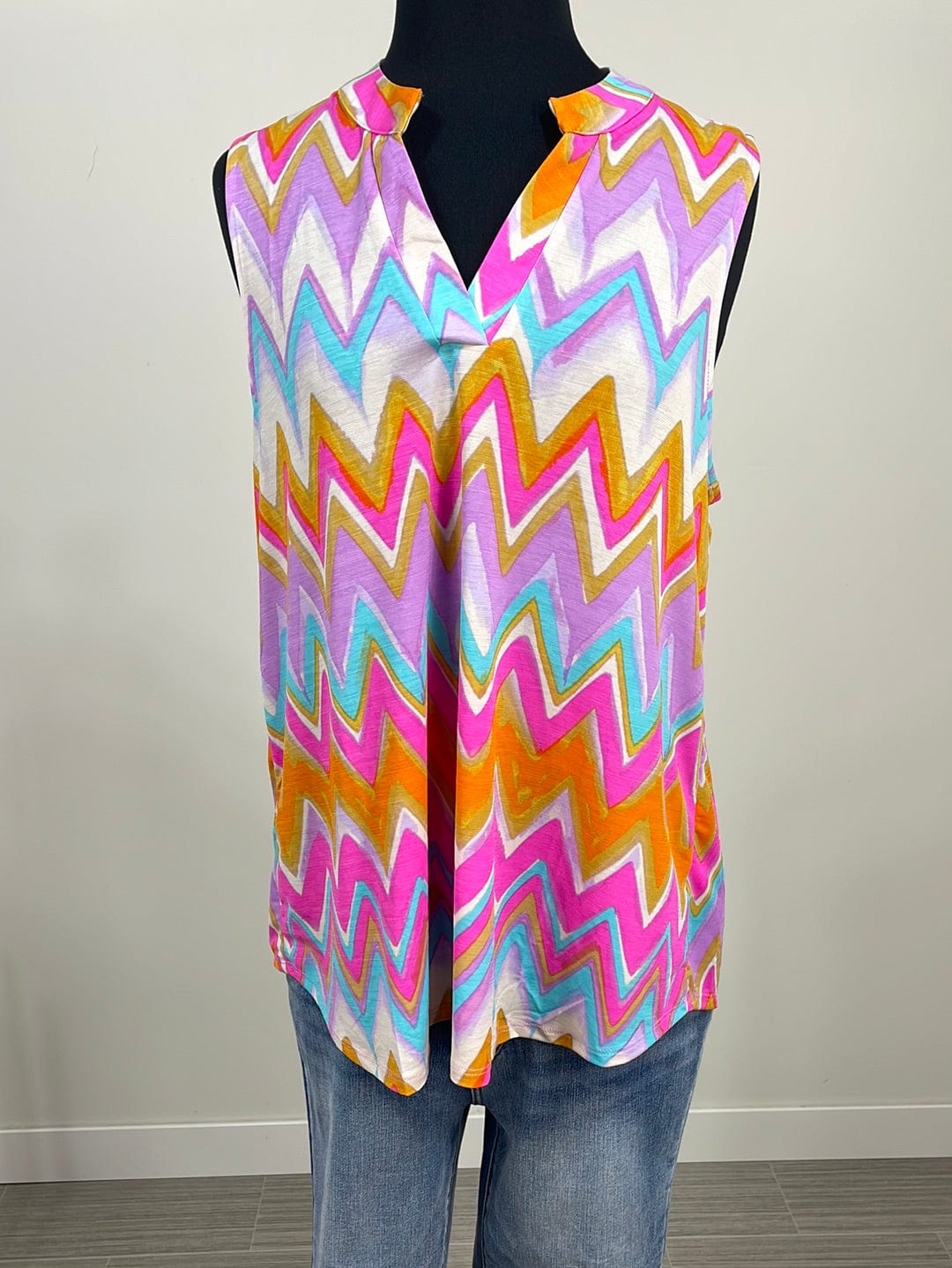 Pastel Zig Zag Lizzy Tank Top