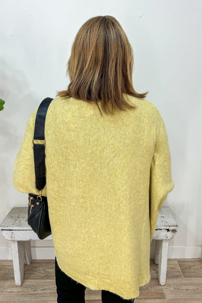 Lime Yellow Center Seam Sweater