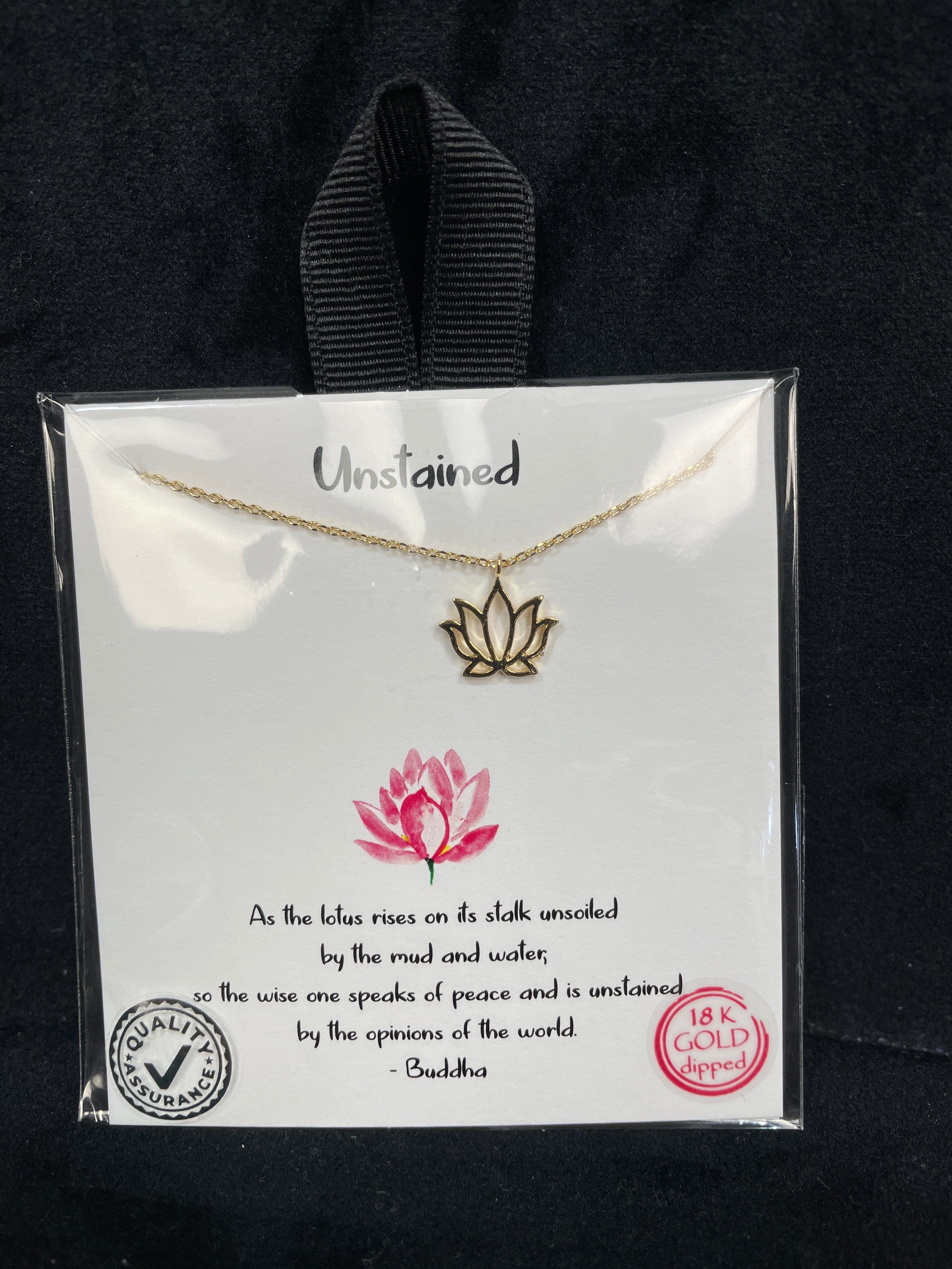Unstained Lotus Flower Necklace  - Gold