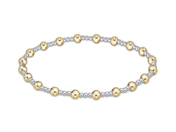 Classic Sincerity Pattern 4mm Bead Bracelet - Mixed Metal