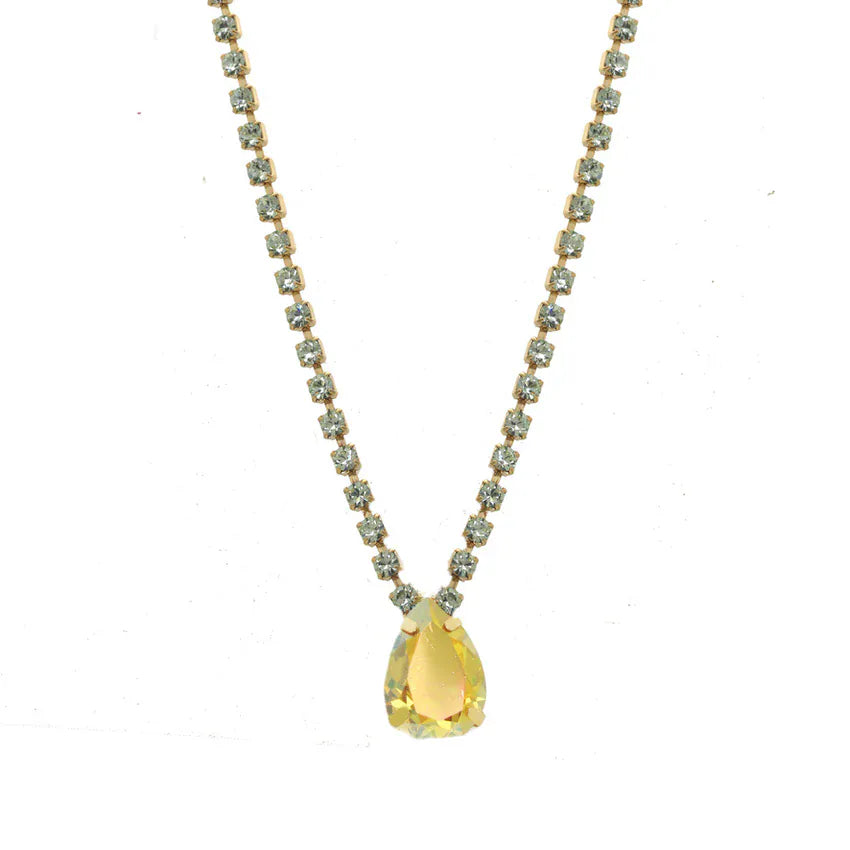 Milli Necklace In Watermelon: Chrysolite/Citrus Lime Brandy