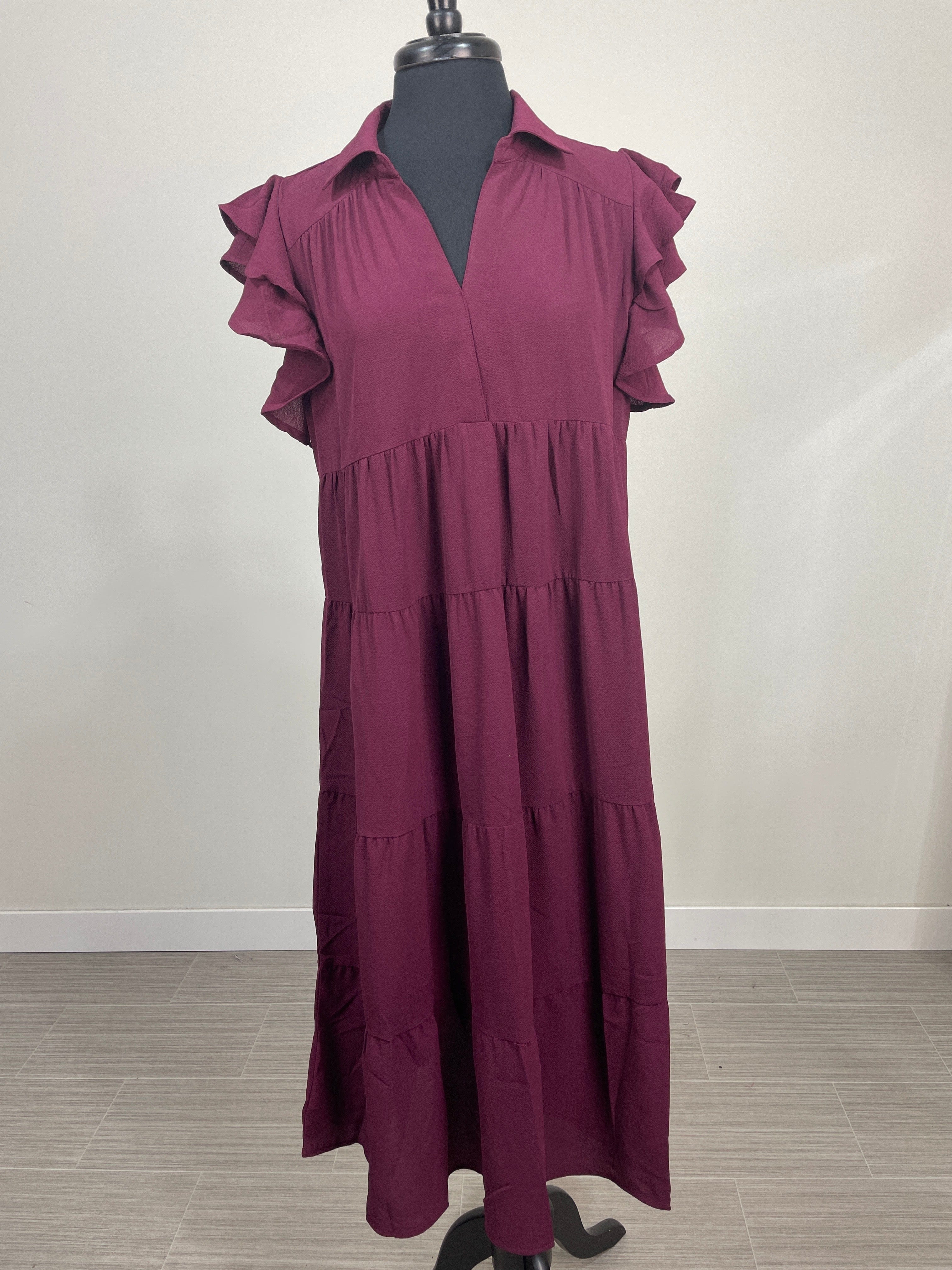 Plum Tier Midi Dress