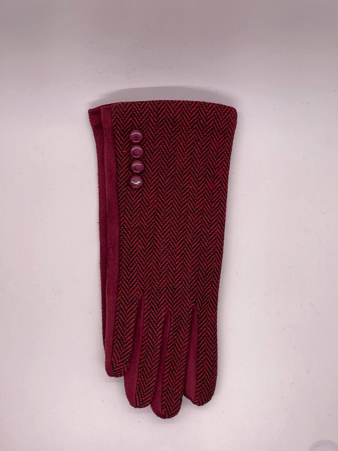 Burgundy Houndstooth Glove