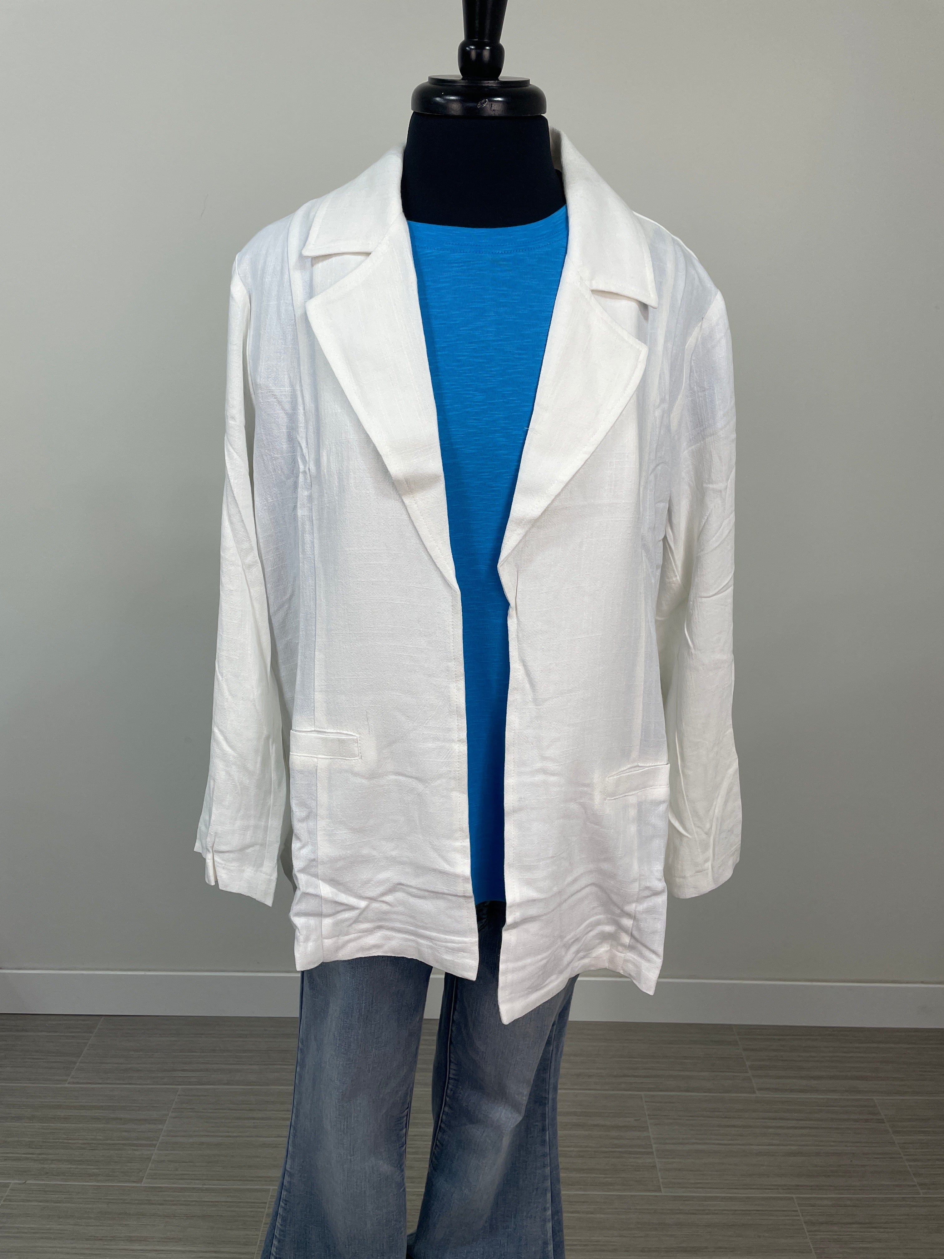 Ecru Linen Blended Blazer