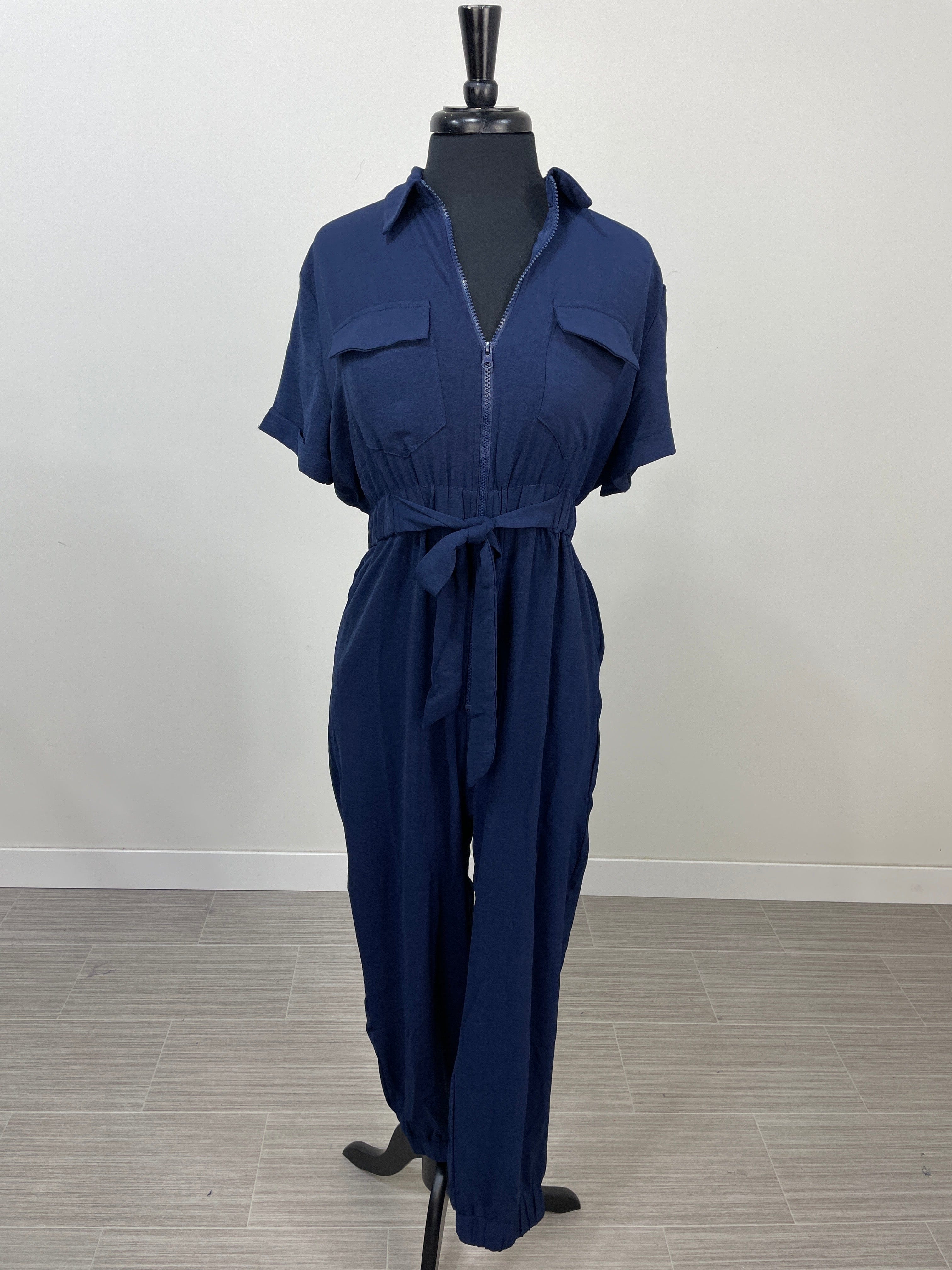 Navy Jogger Jumpsuit