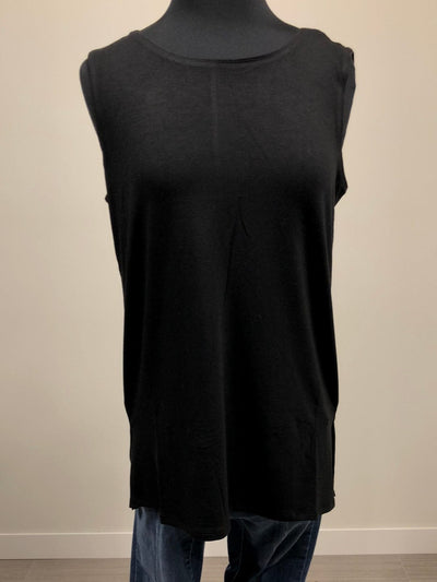 Black Sleeveless Round Neck Tank