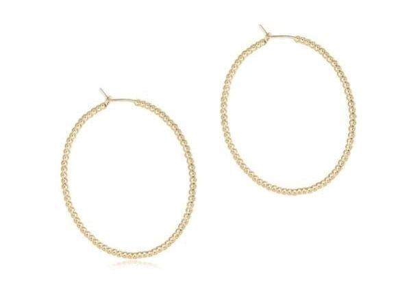 Beaded Gold 1.75" Hoop - 2mm Bead Gold