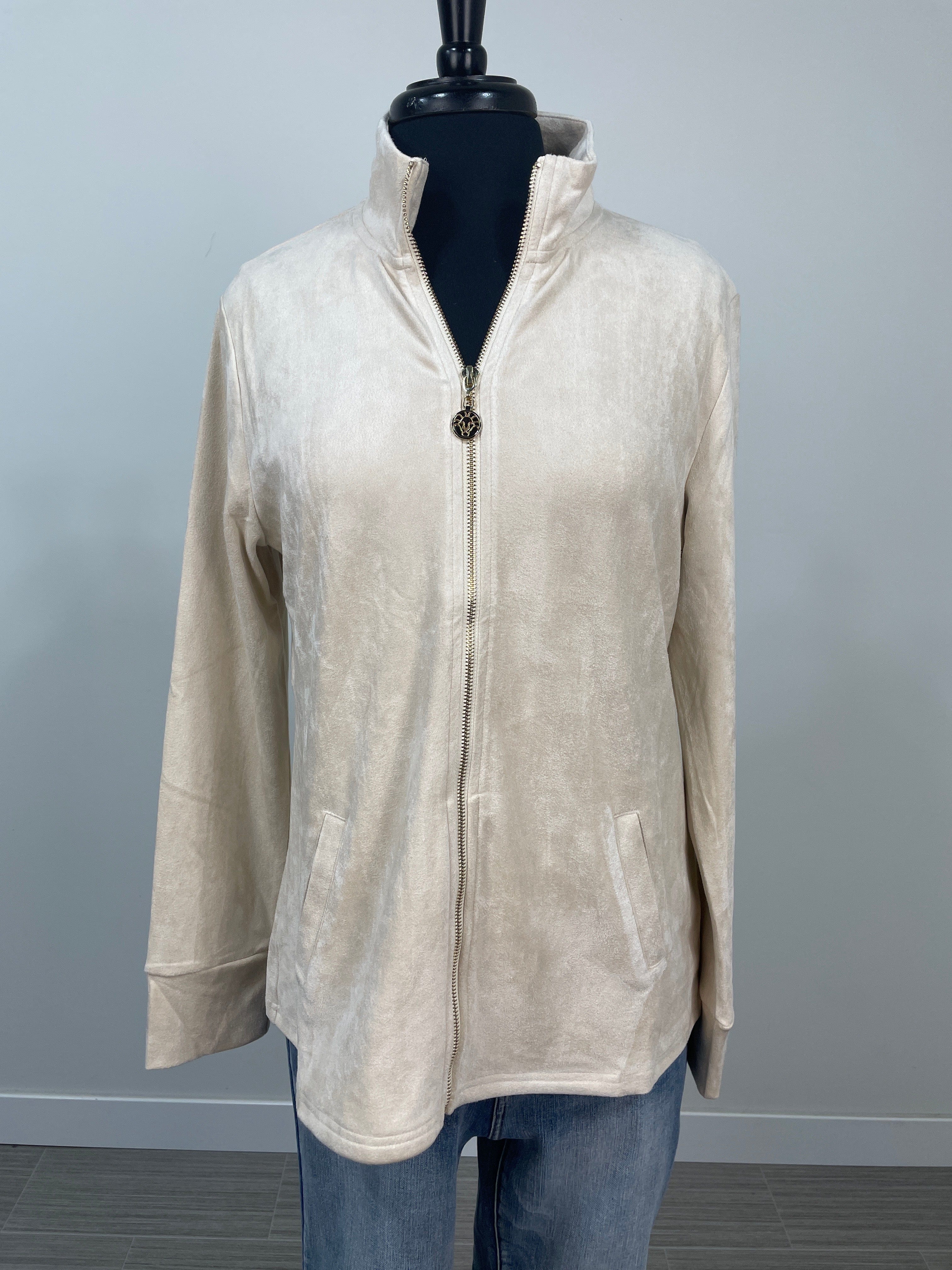 Sand Suede Penelope Full-Zip Jacket