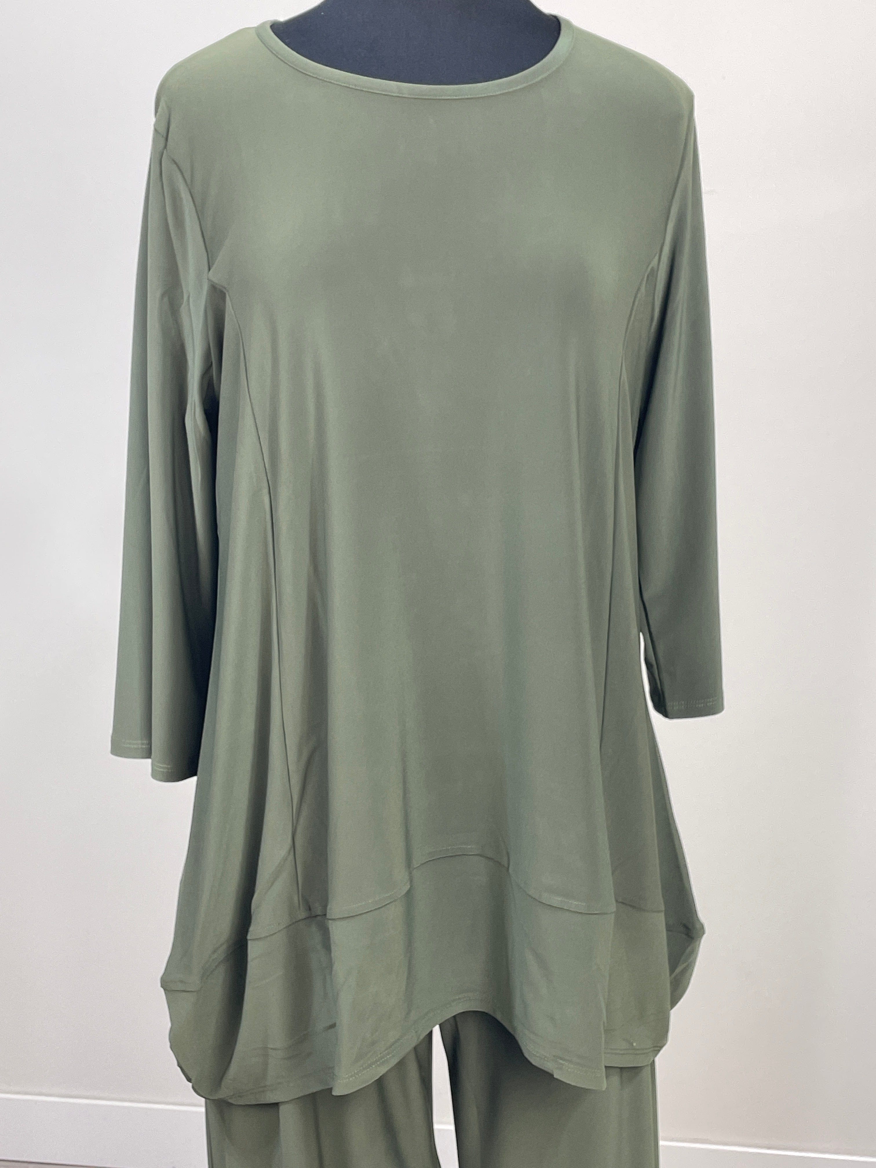 Olive Tunic with Zipper Back