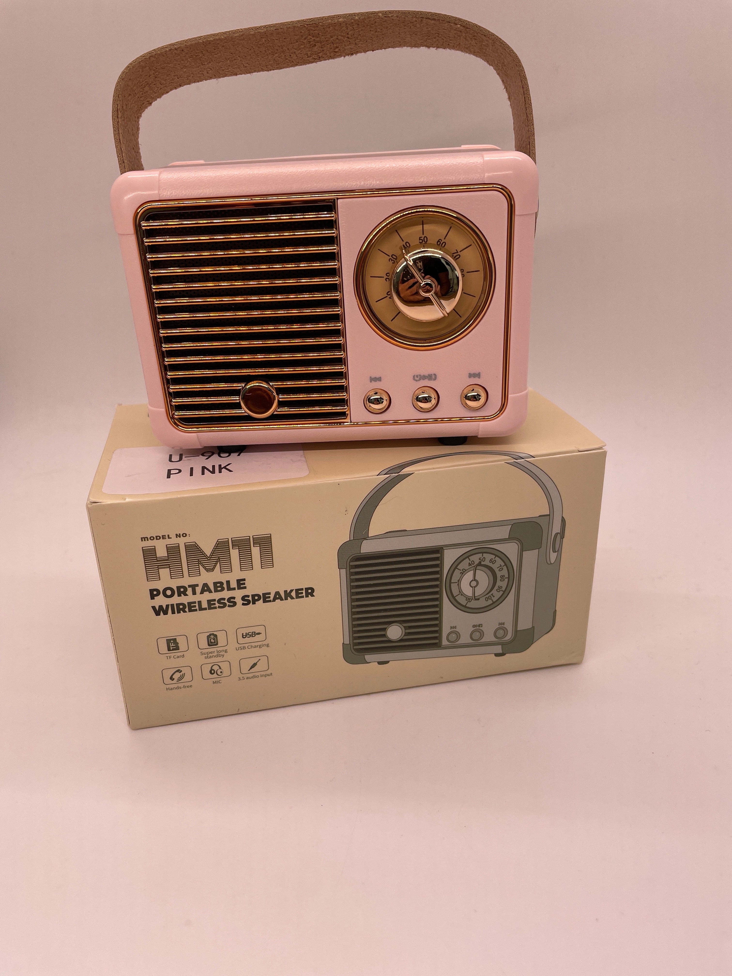 Pink Retro Bluetooth Speaker