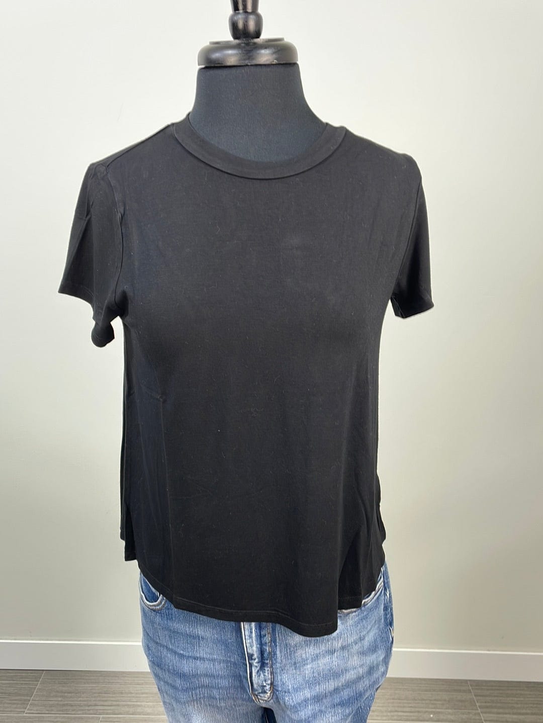 Black Short Sleeve Bamboo Top