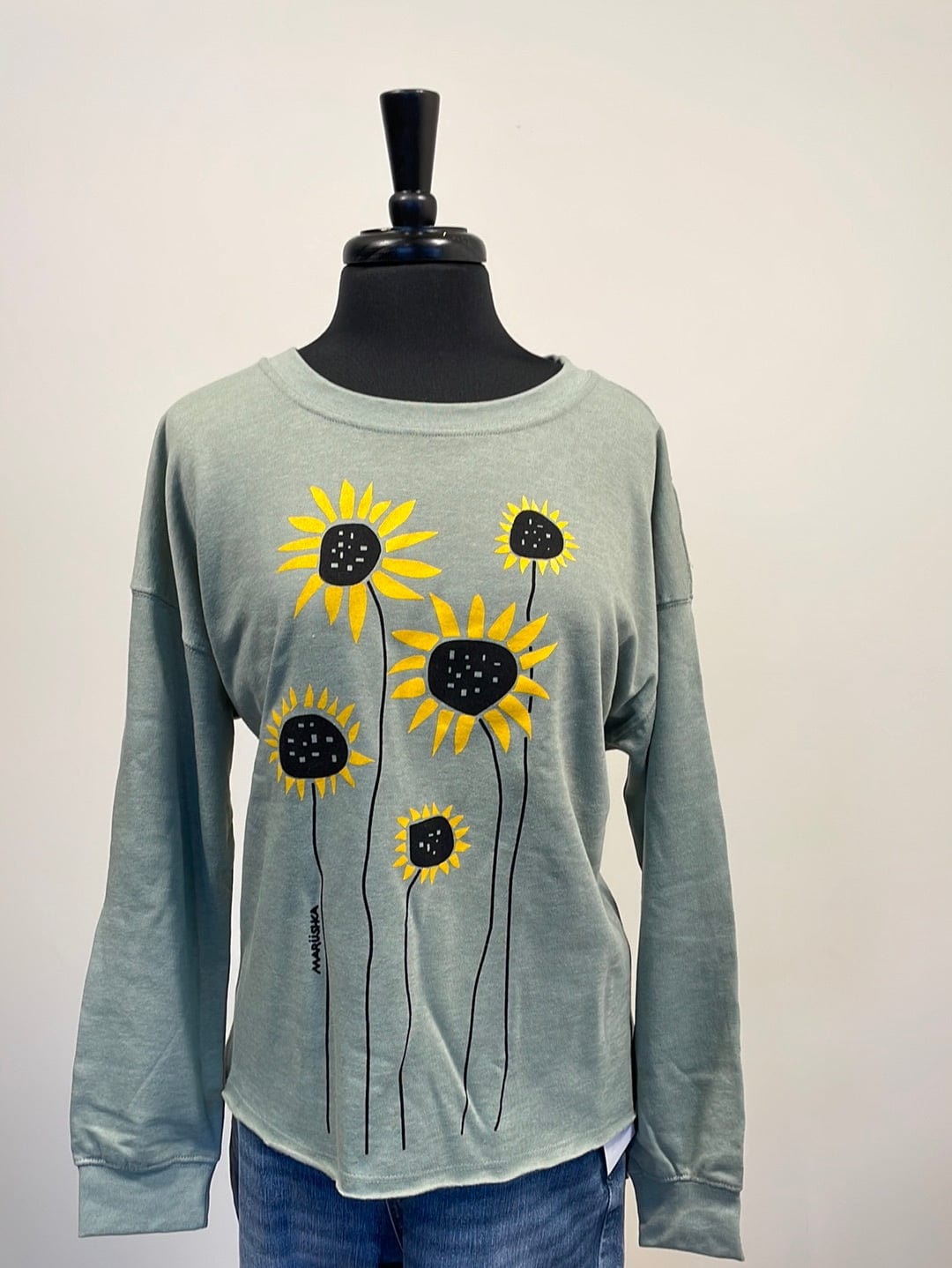 Sage Drop Shoulder Sunflower Field Crew