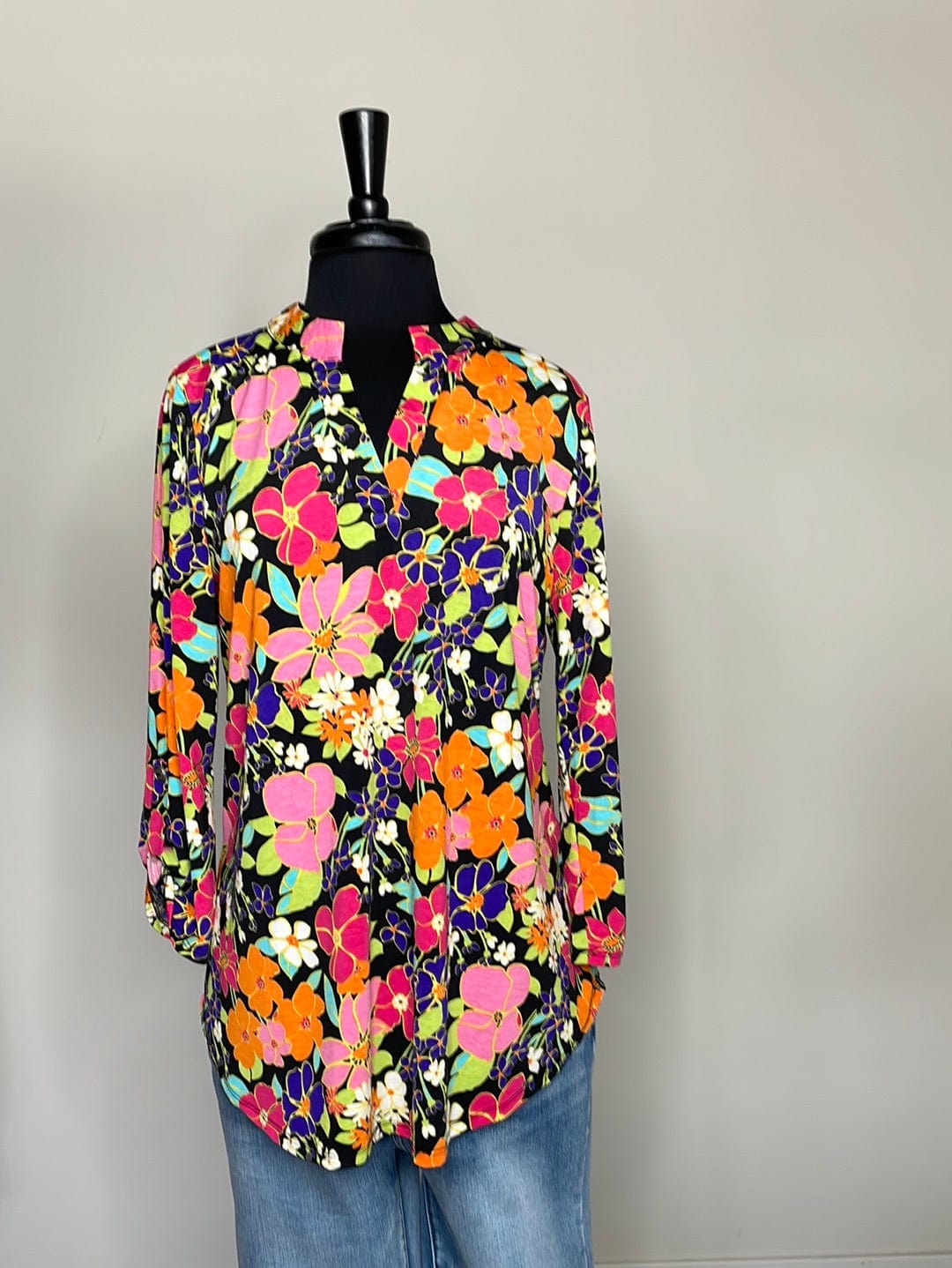 Orange & Pink Fun Floral Top