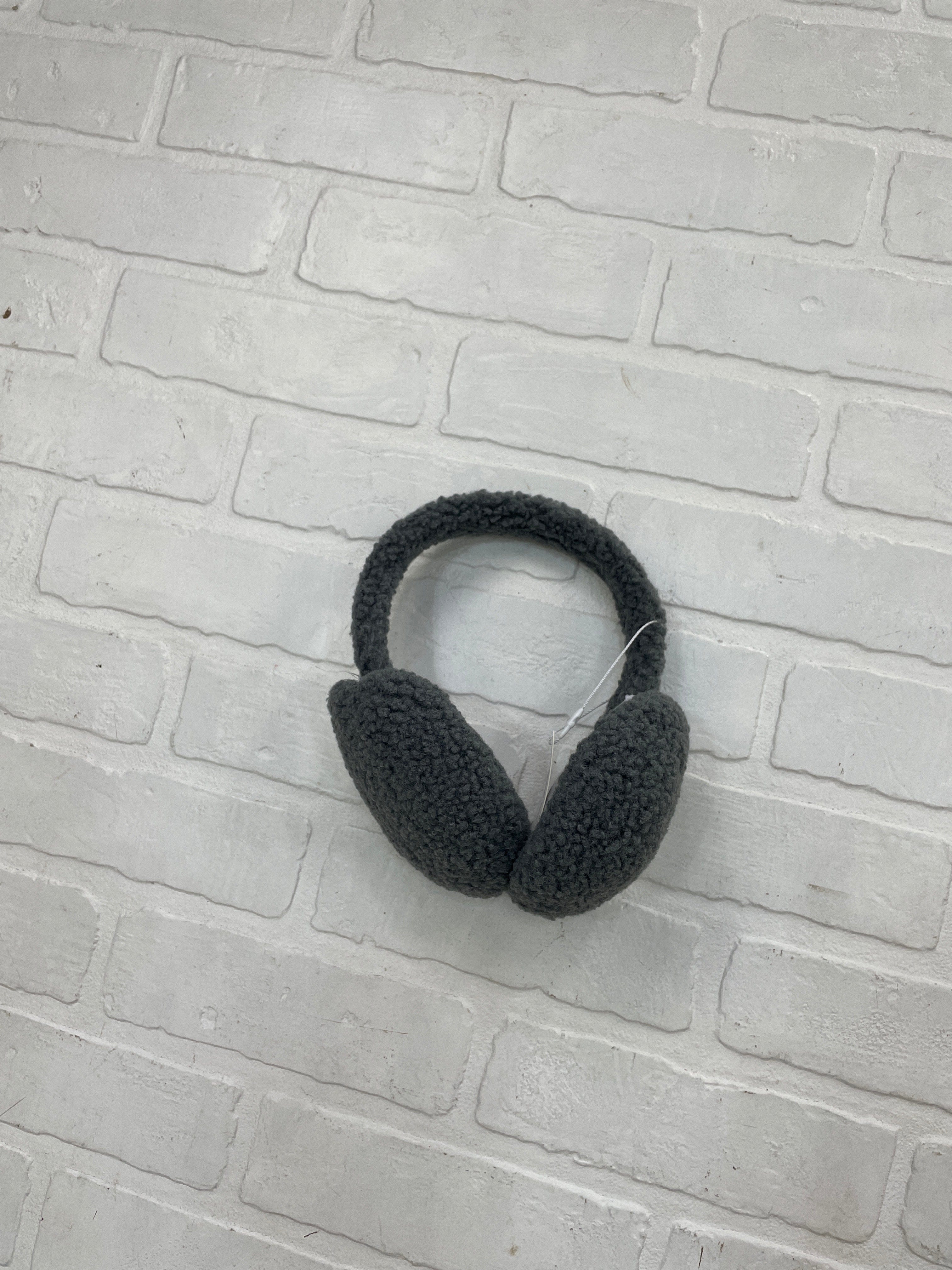 Gray Solid Sherpa Ear Muffs