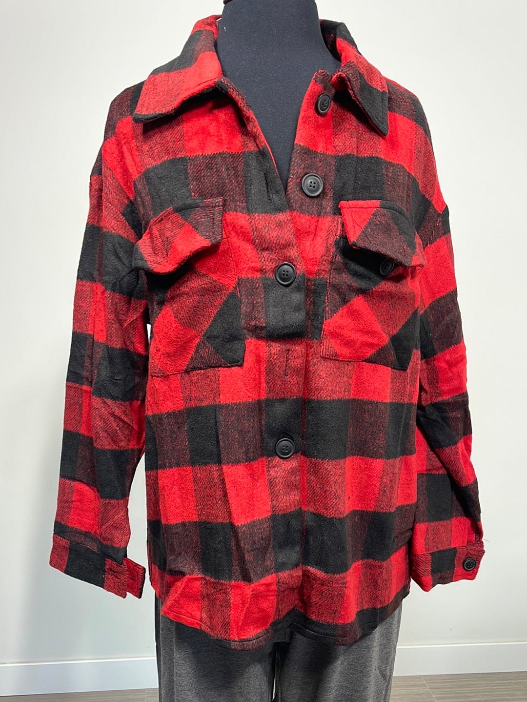 Red and Black Plaid Shacket