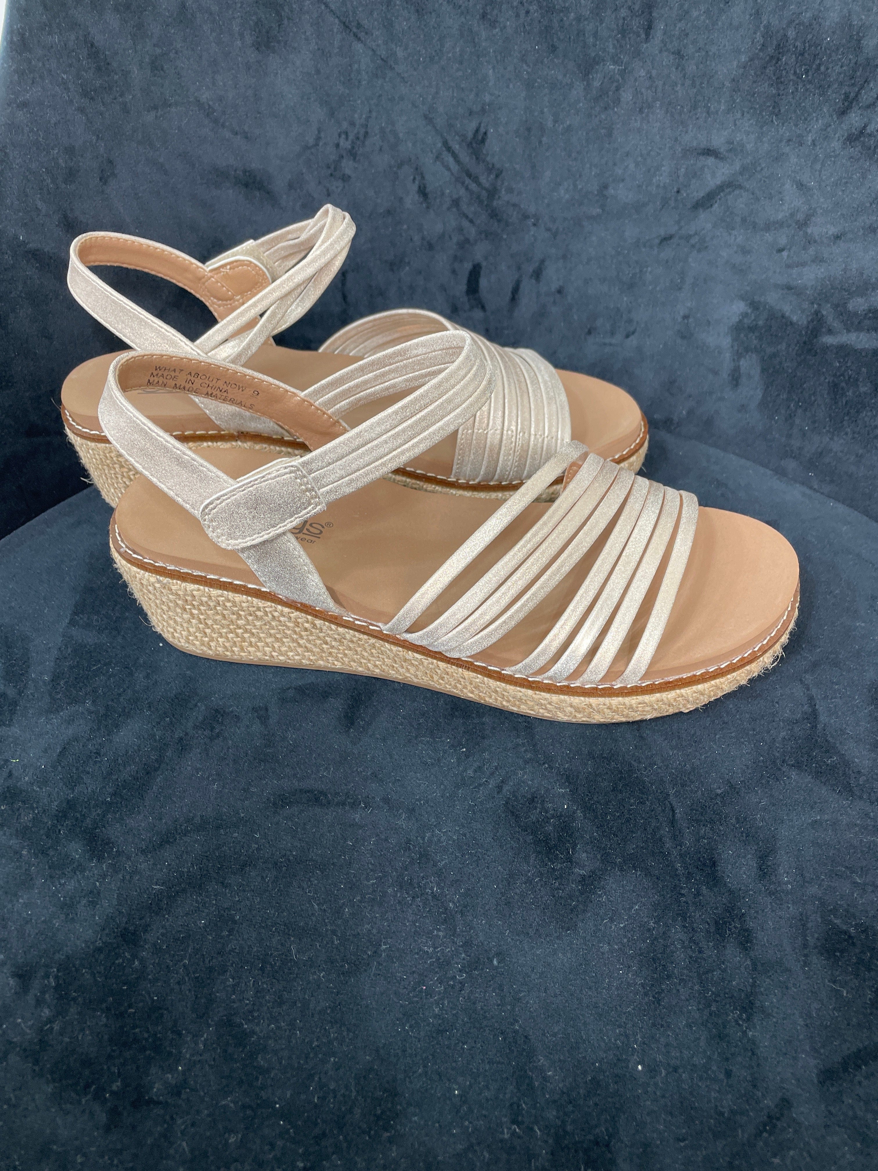 What About Now Gold Wedge Sandal