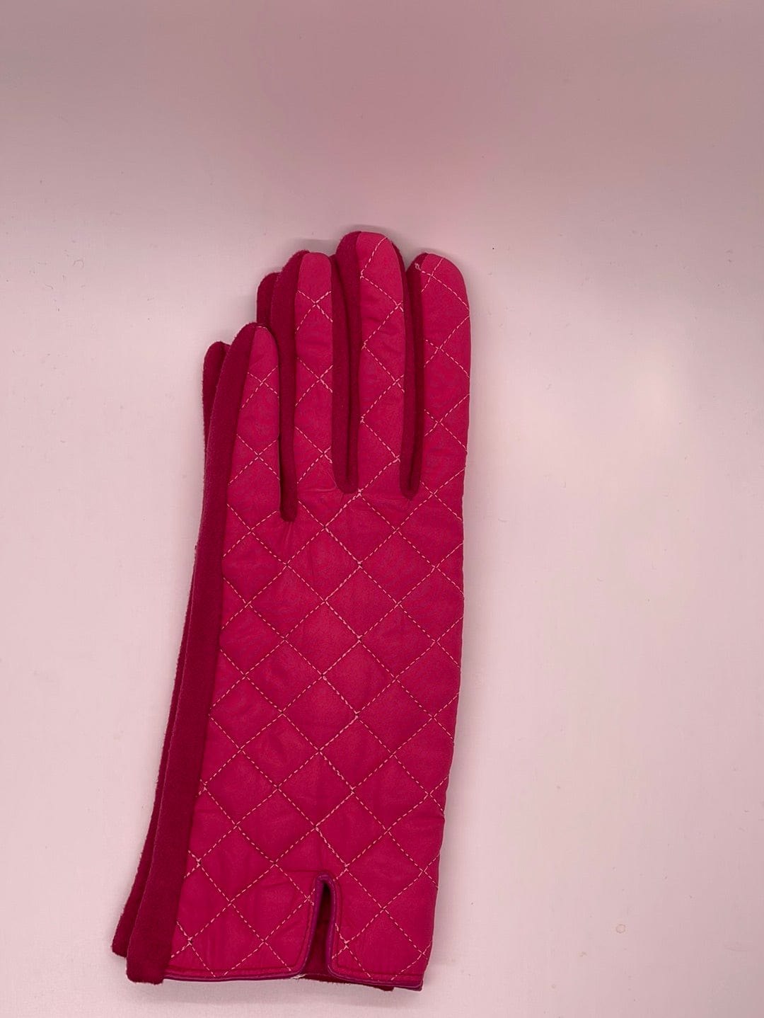 Fuchsia Quilted Gloves