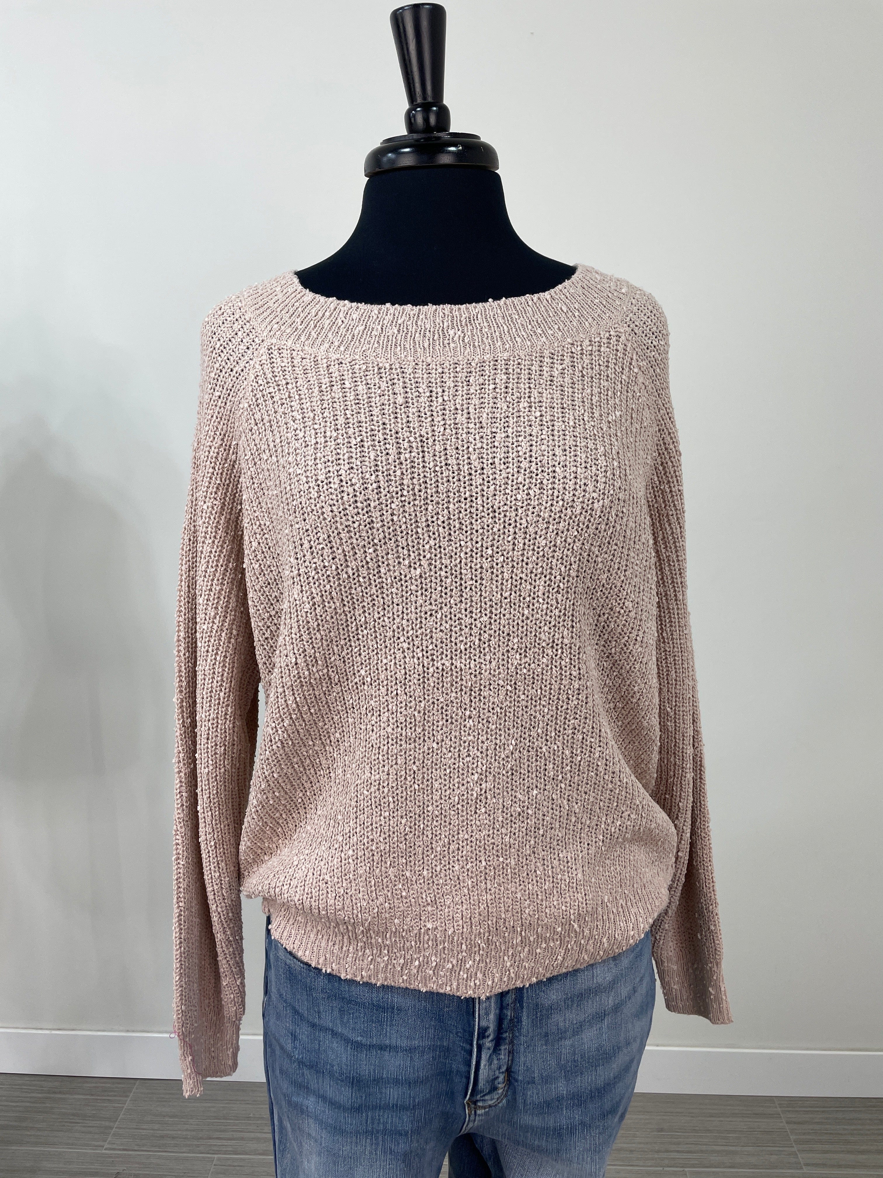 Taupe Textured Popcorn Sweater