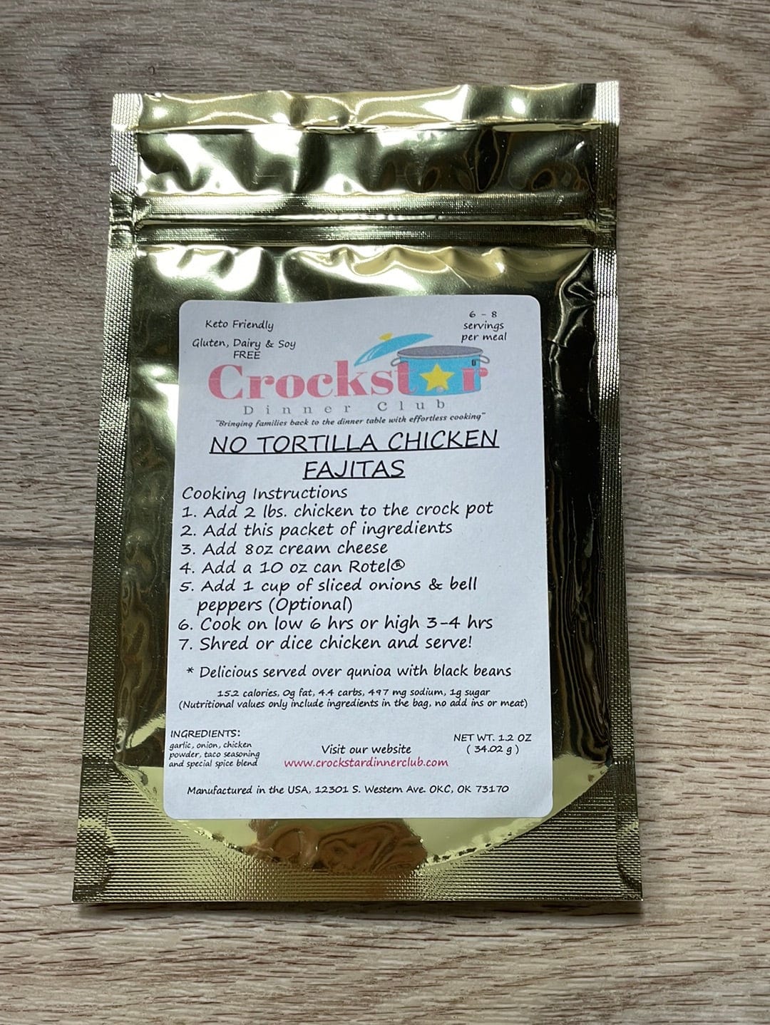 No Tortilla Chicken Fajitas Crockstar Meal