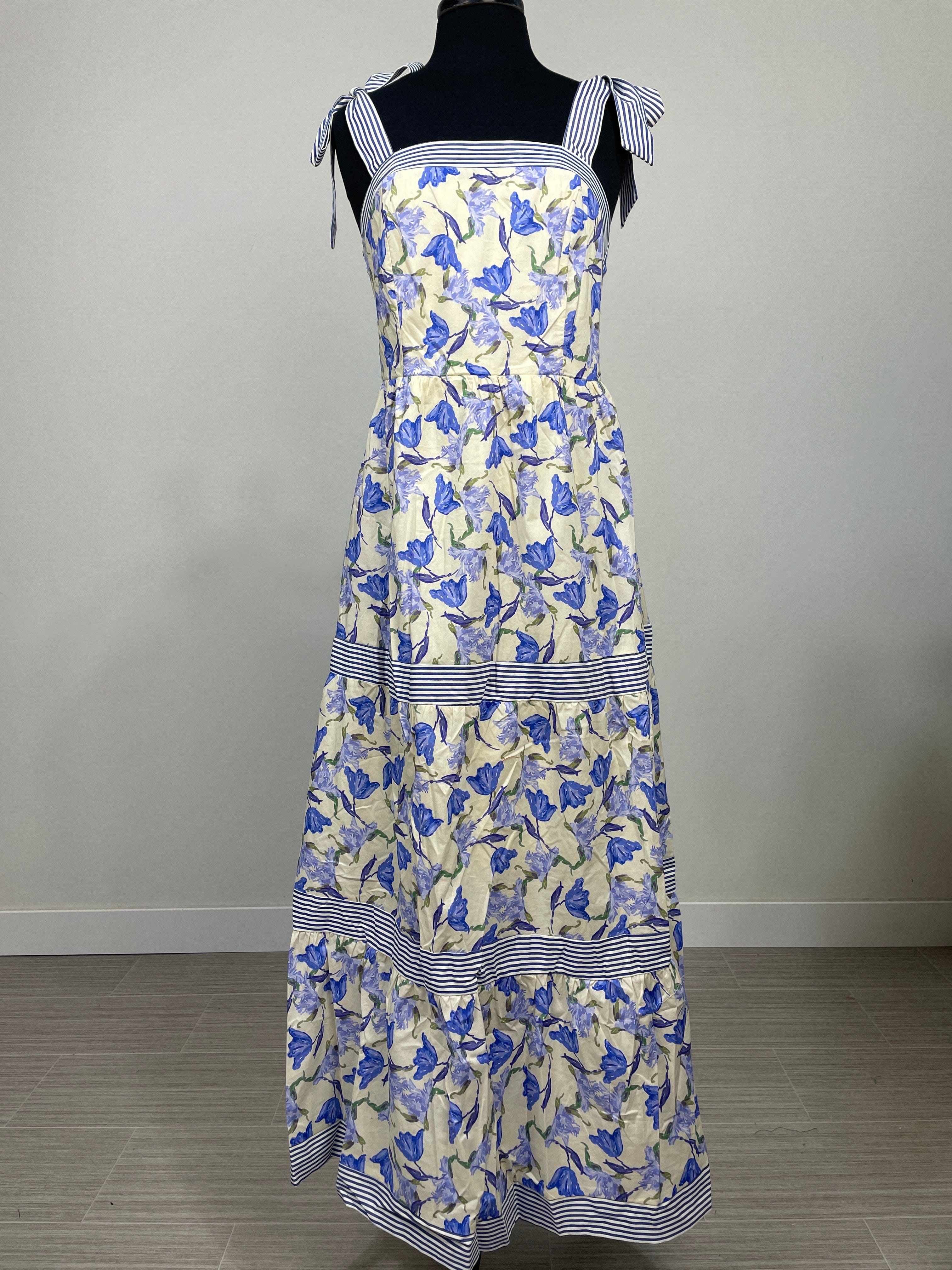 Periwinkle Blue Tulip Tie Midi Dress