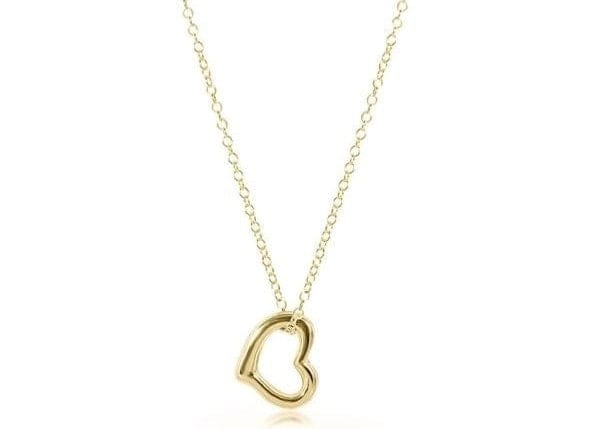 16" Necklace Gold - Love Gold Charm