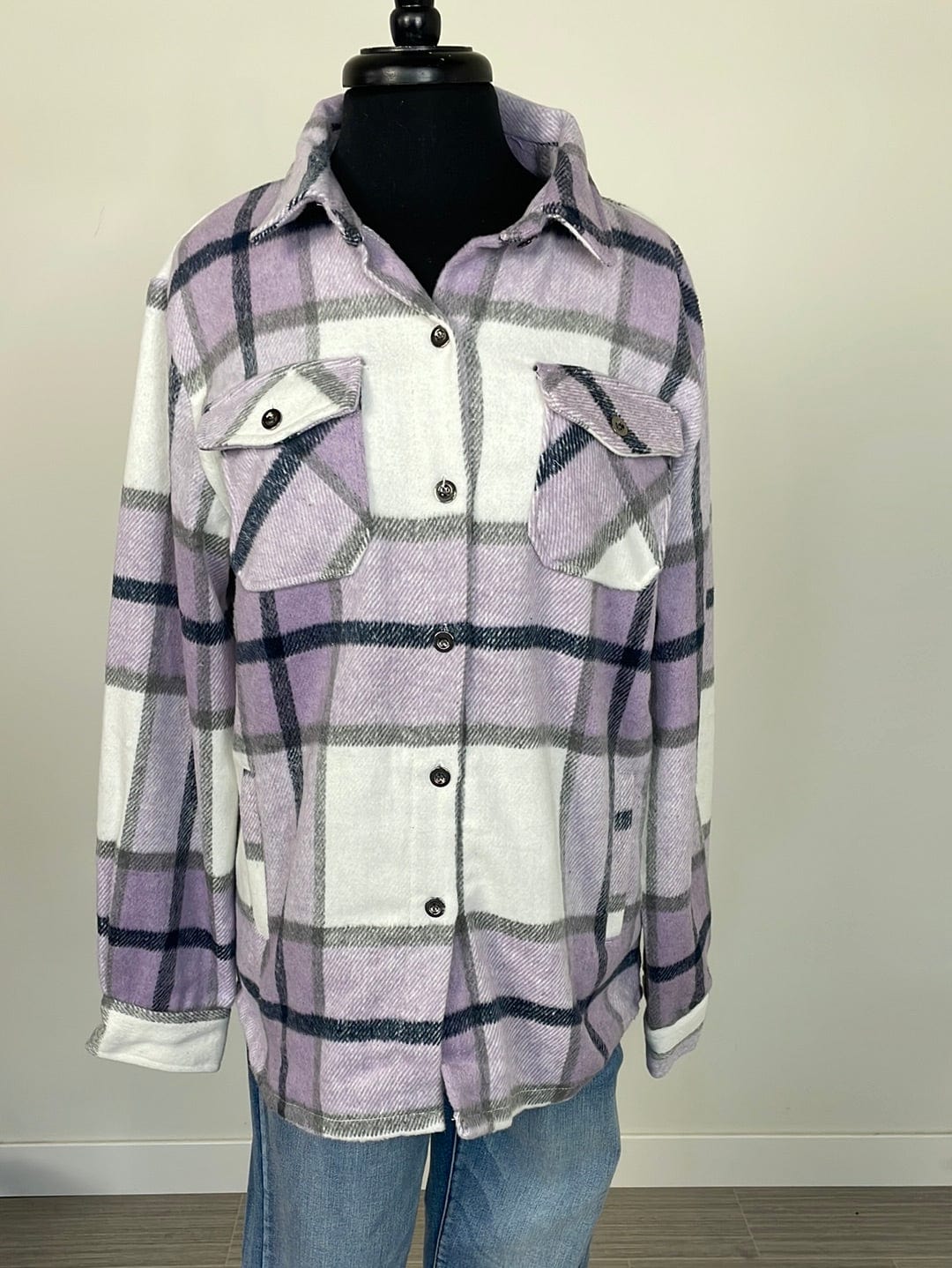 Lavender Plaid Shacket